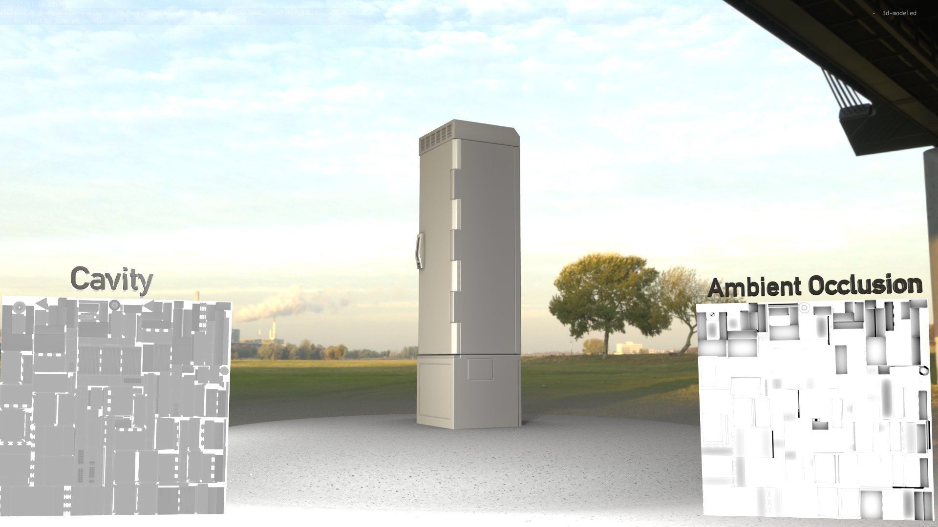 Electrical Distribution Cabinet 22 Low-poly 3D model_44