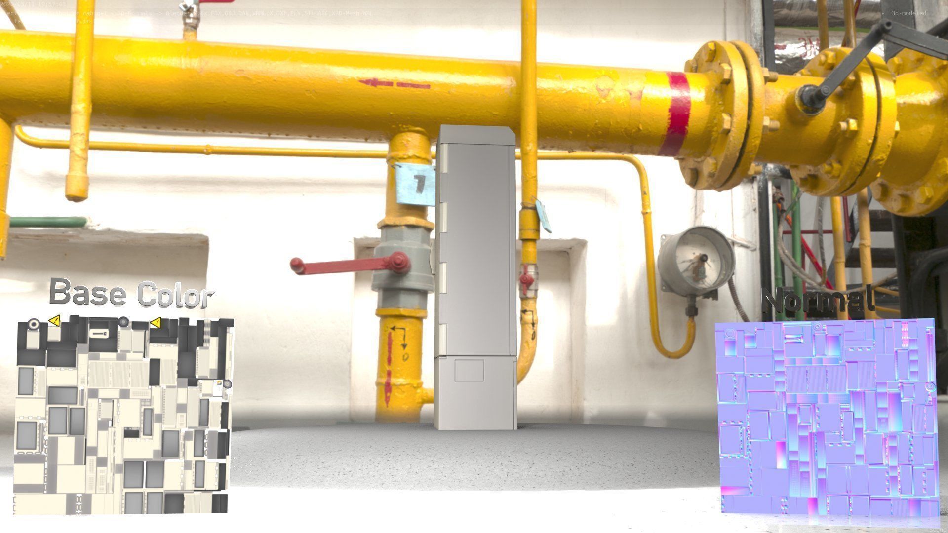 Electrical Distribution Cabinet 22 Low-poly 3D model_46