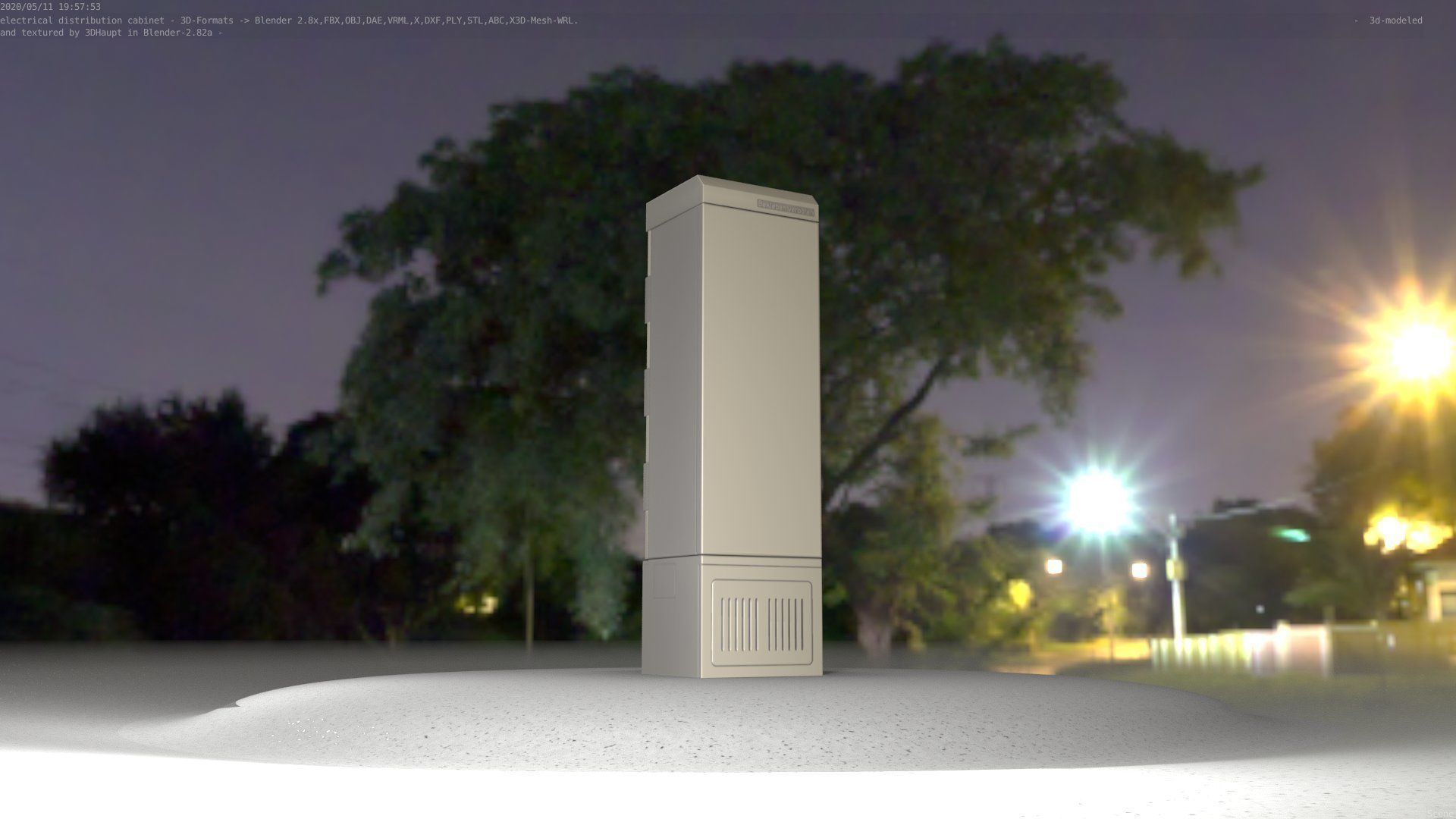 Electrical Distribution Cabinet 22 Low-poly 3D model_52