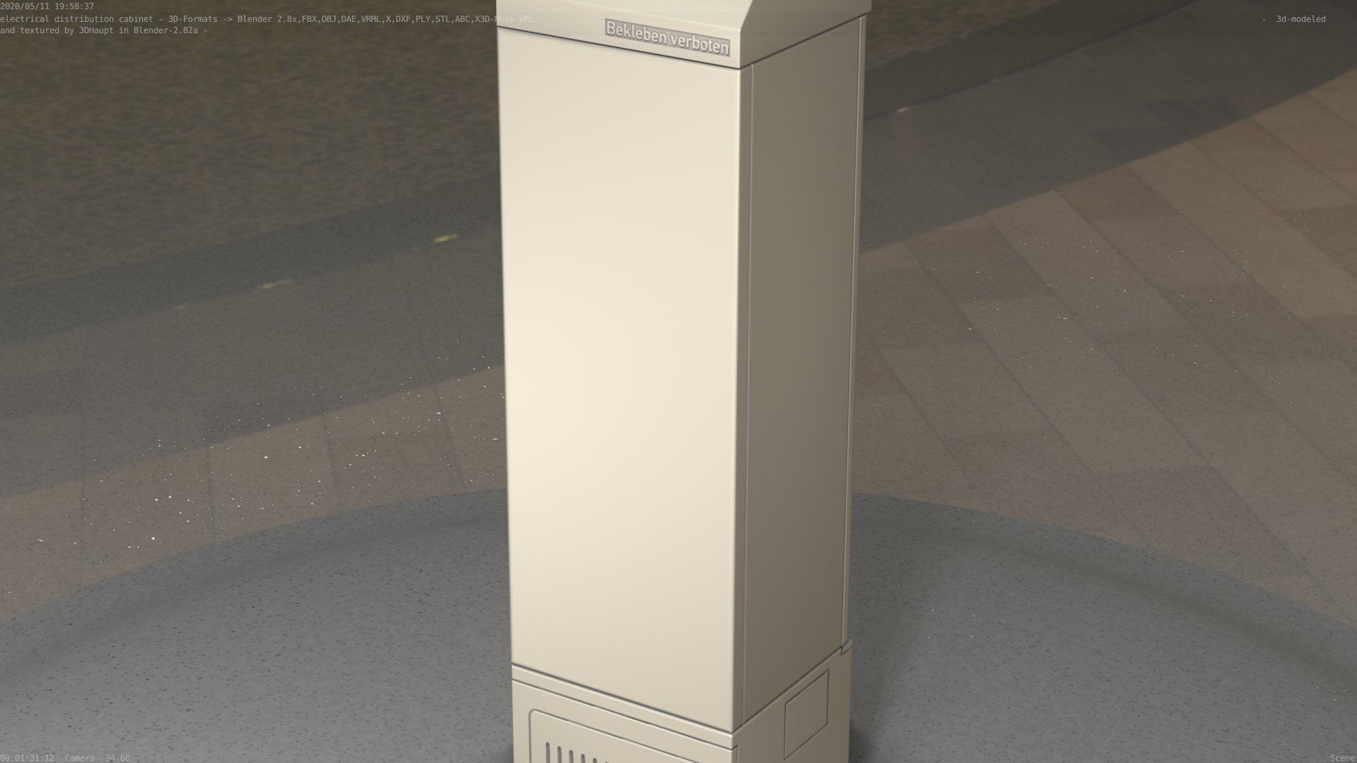 Electrical Distribution Cabinet 22 Low-poly 3D model_97