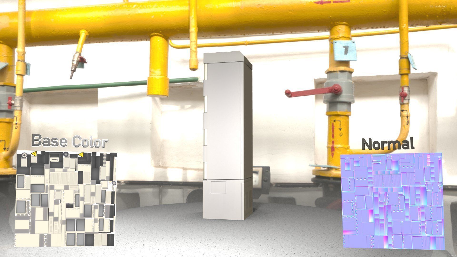 Electrical Distribution Cabinet 22 Low-poly 3D model_72