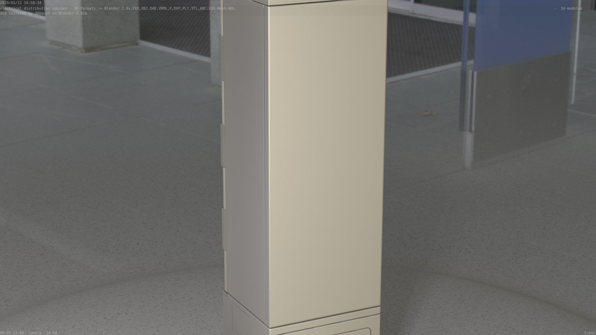 Electrical Distribution Cabinet 22 Low-poly 3D model_94