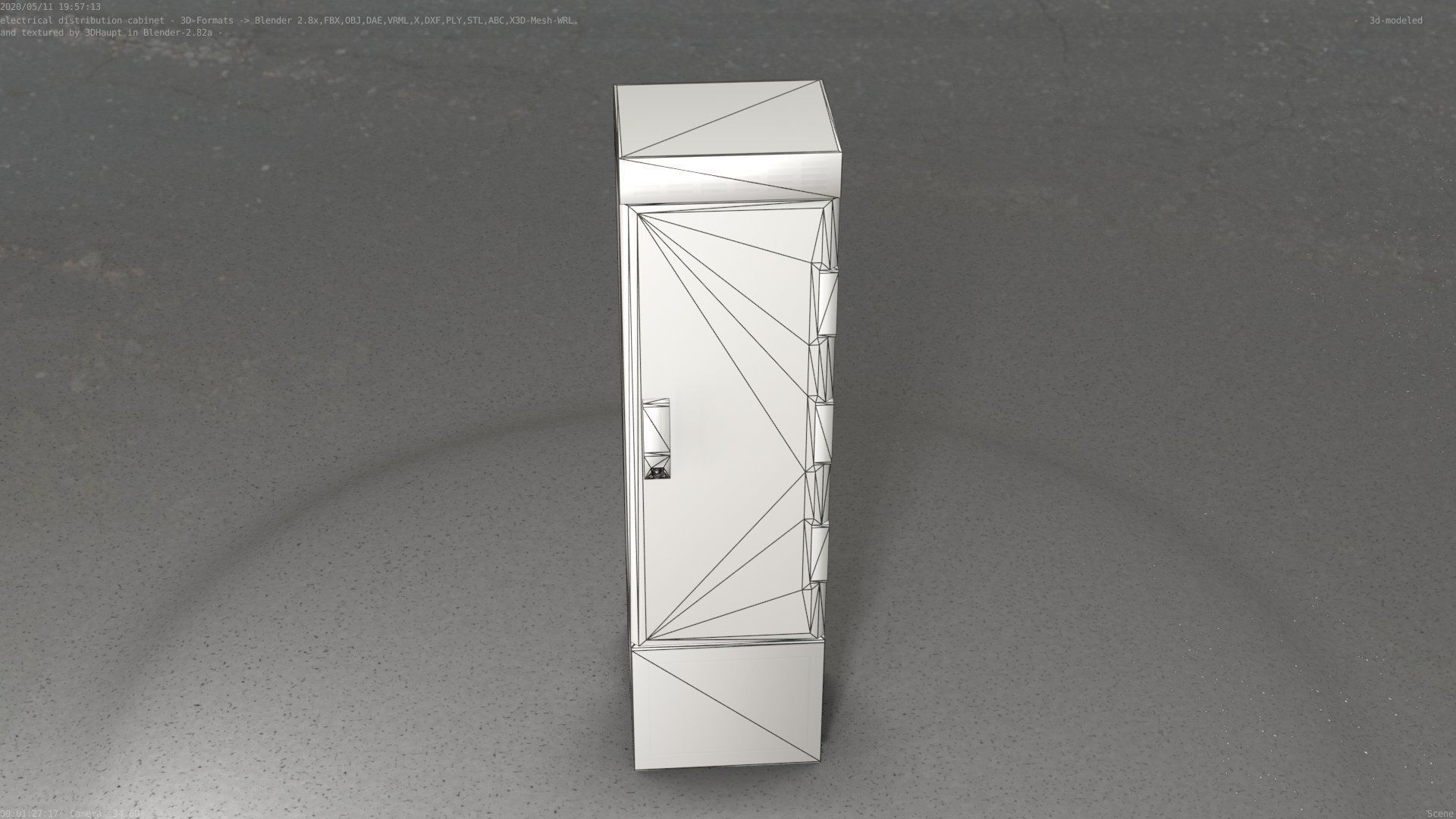 Electrical Distribution Cabinet 22 Low-poly 3D model_15