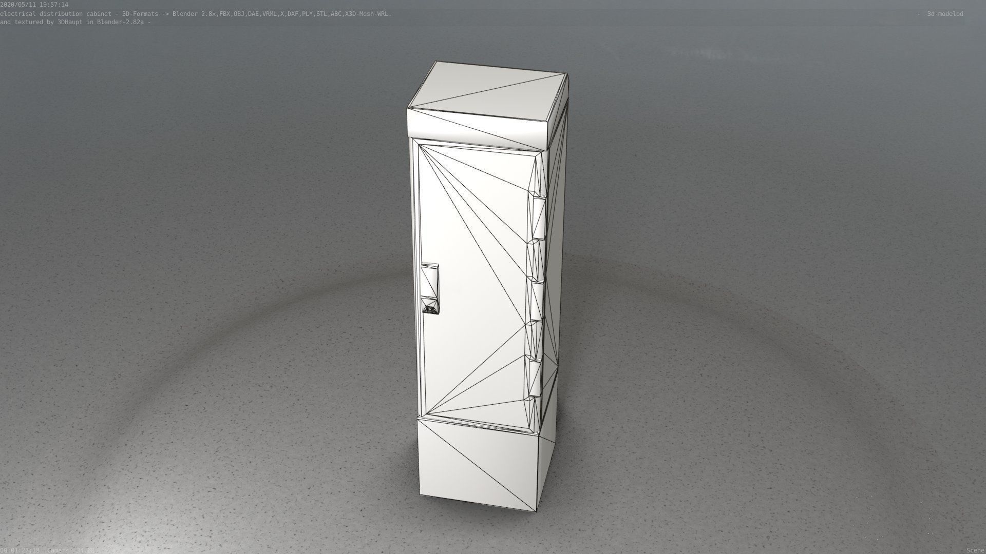 Electrical Distribution Cabinet 22 Low-poly 3D model_5