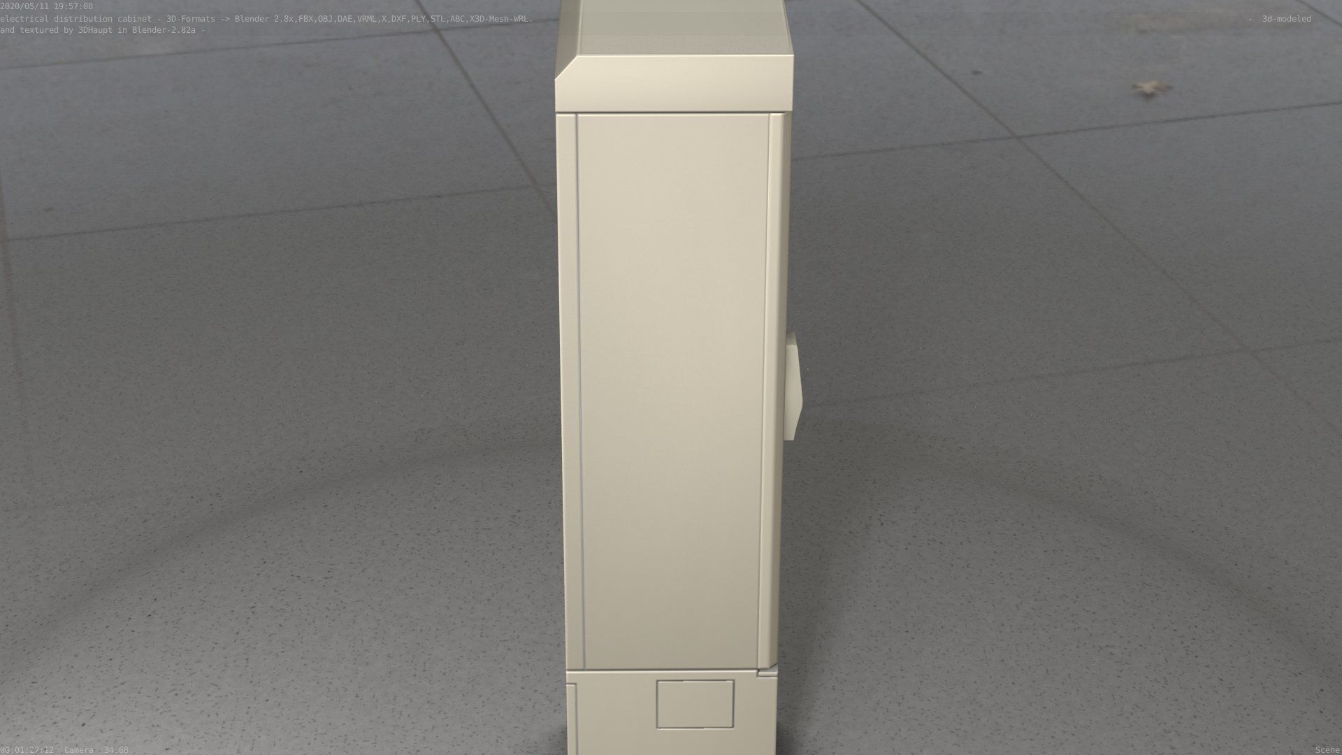 Electrical Distribution Cabinet 22 Low-poly 3D model_10