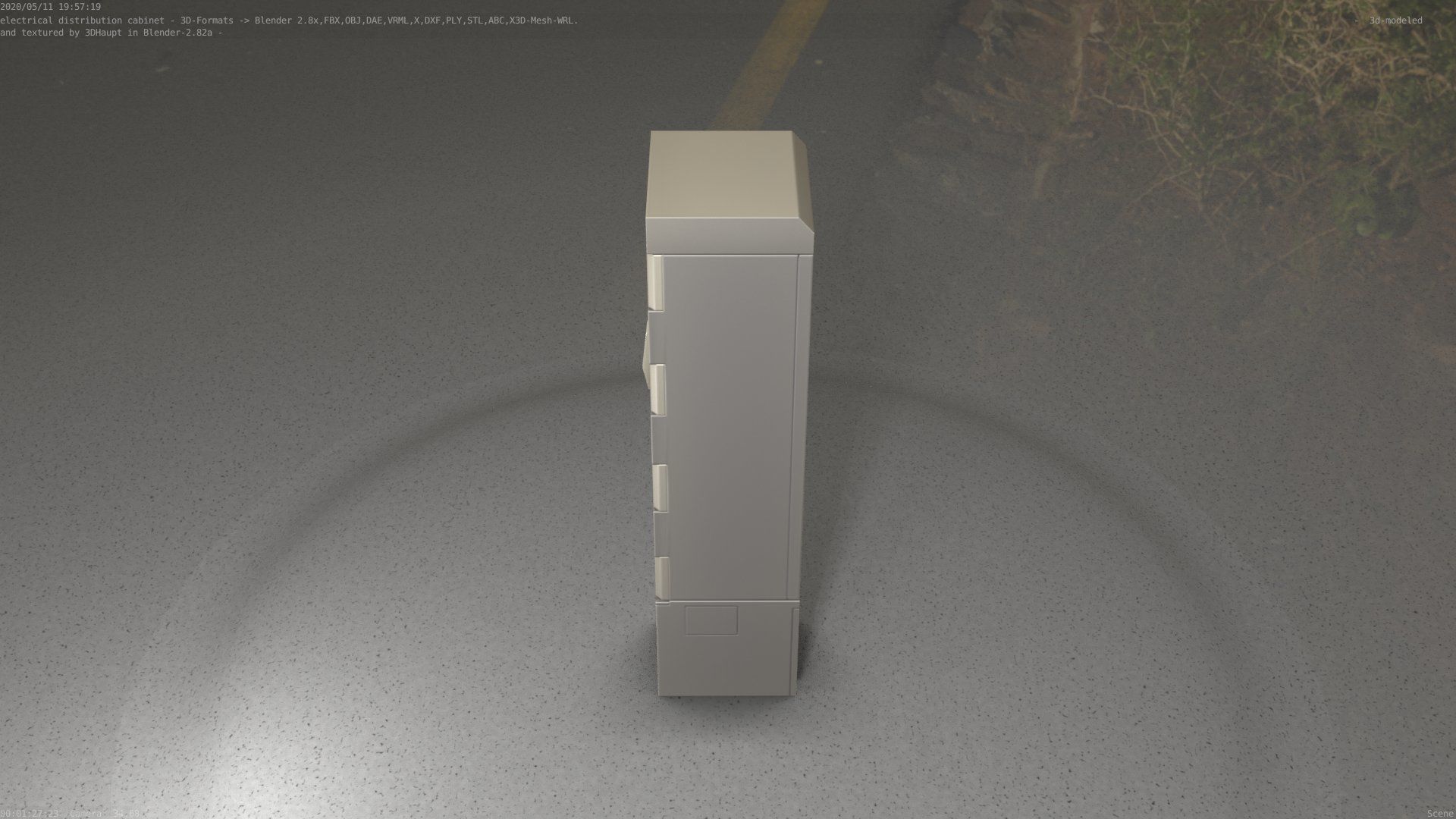 Electrical Distribution Cabinet 22 Low-poly 3D model_17