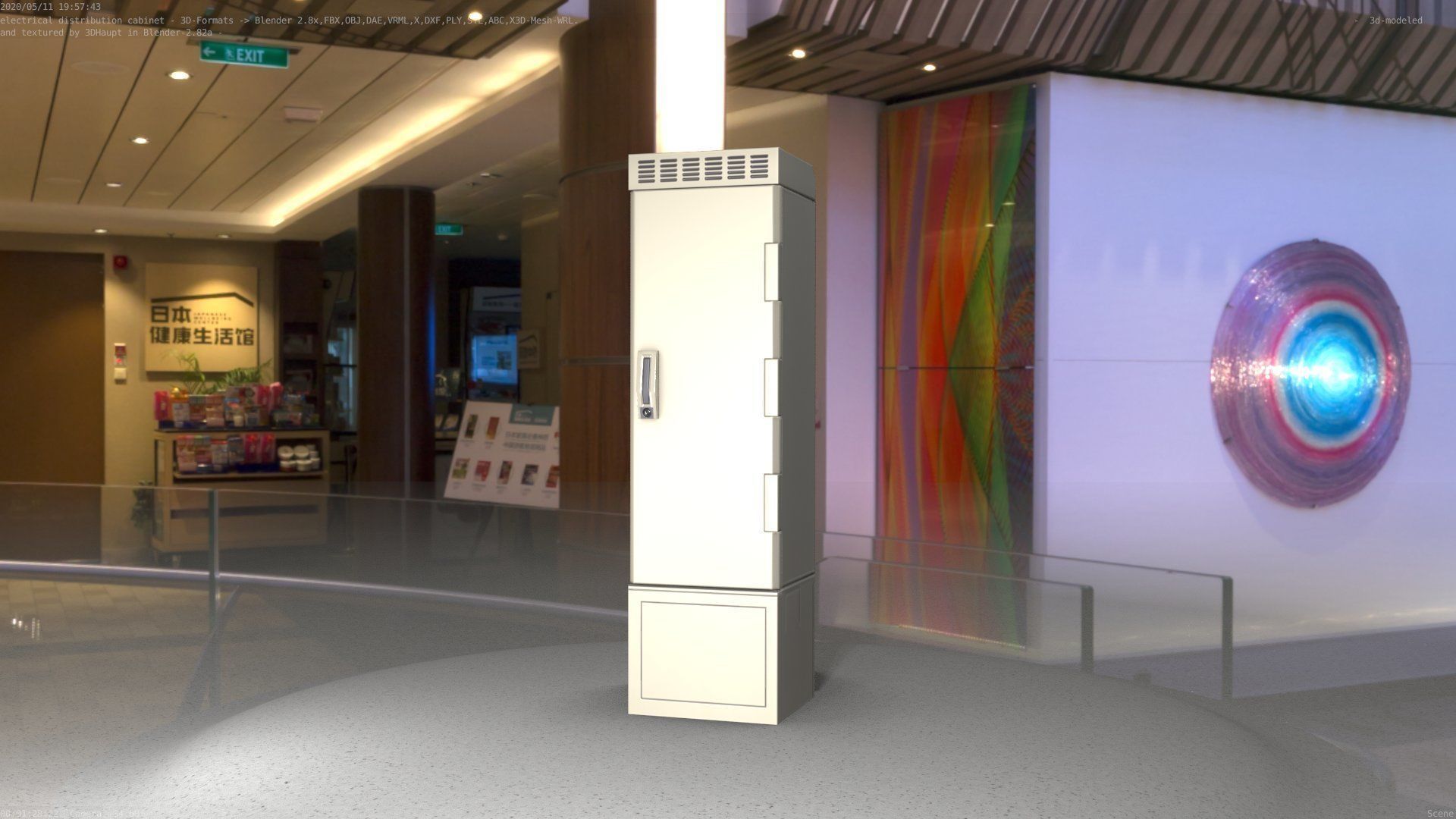 Electrical Distribution Cabinet 22 Low-poly 3D model_40