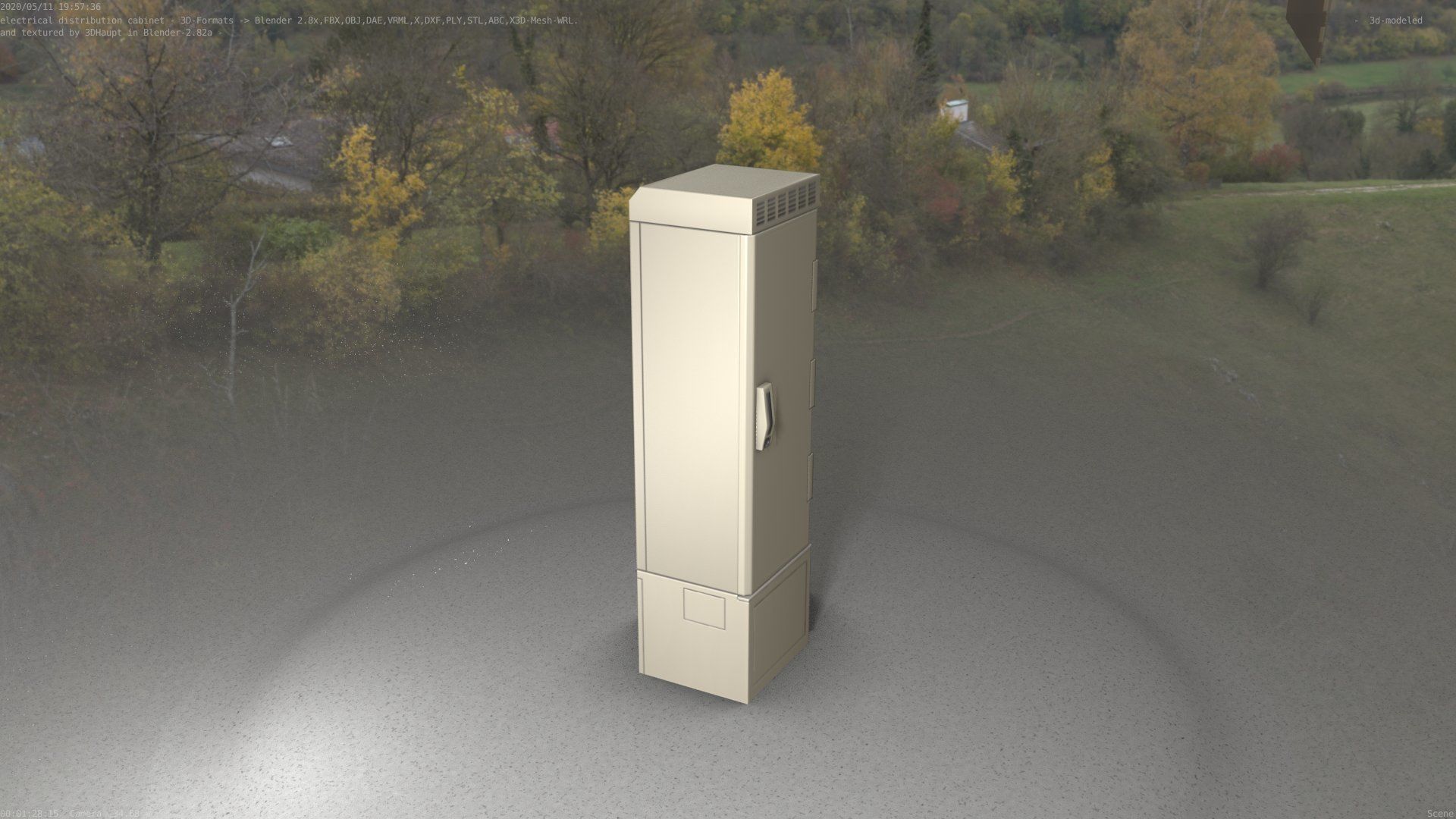 Electrical Distribution Cabinet 22 Low-poly 3D model_33