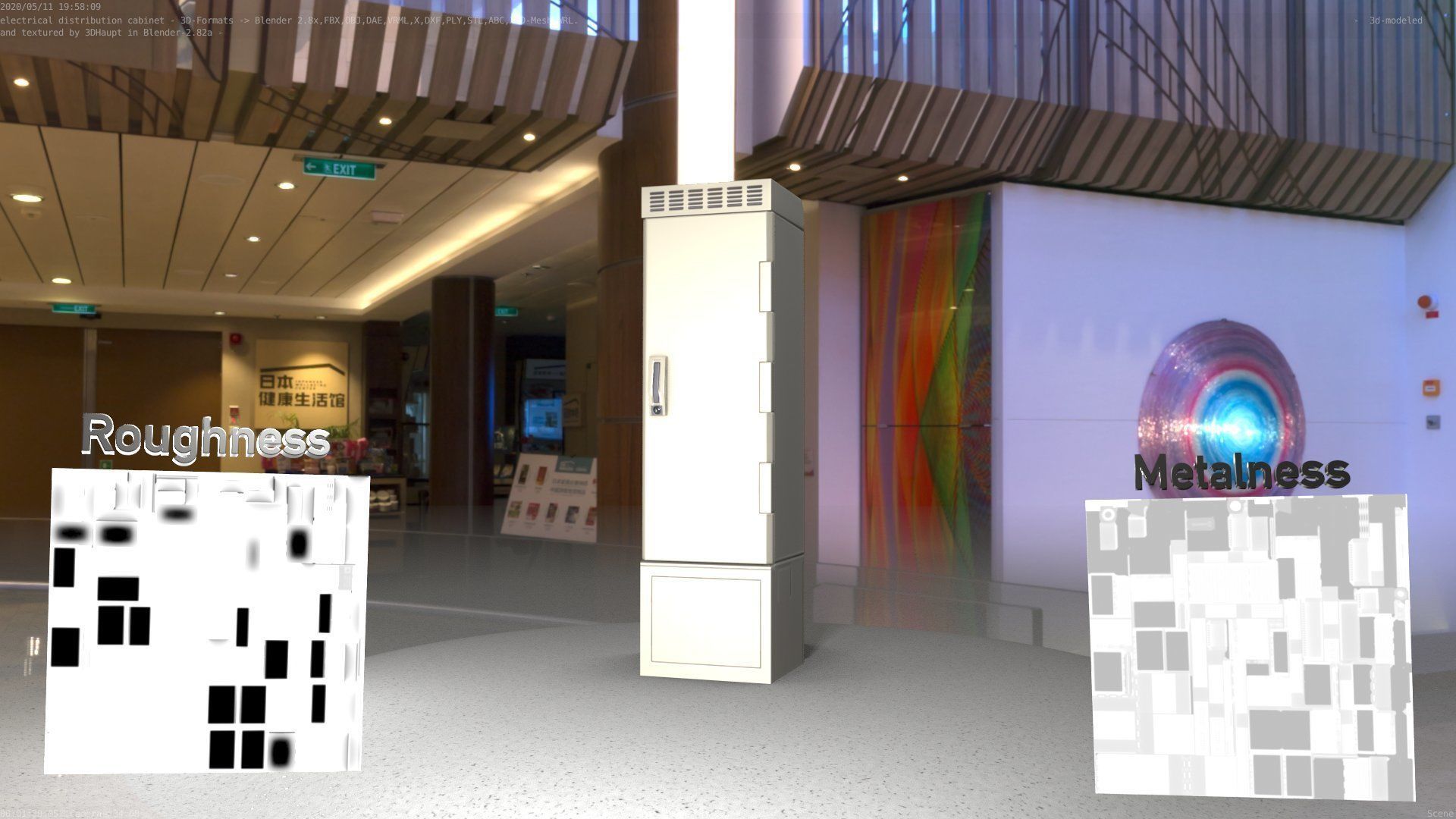 Electrical Distribution Cabinet 22 Low-poly 3D model_3