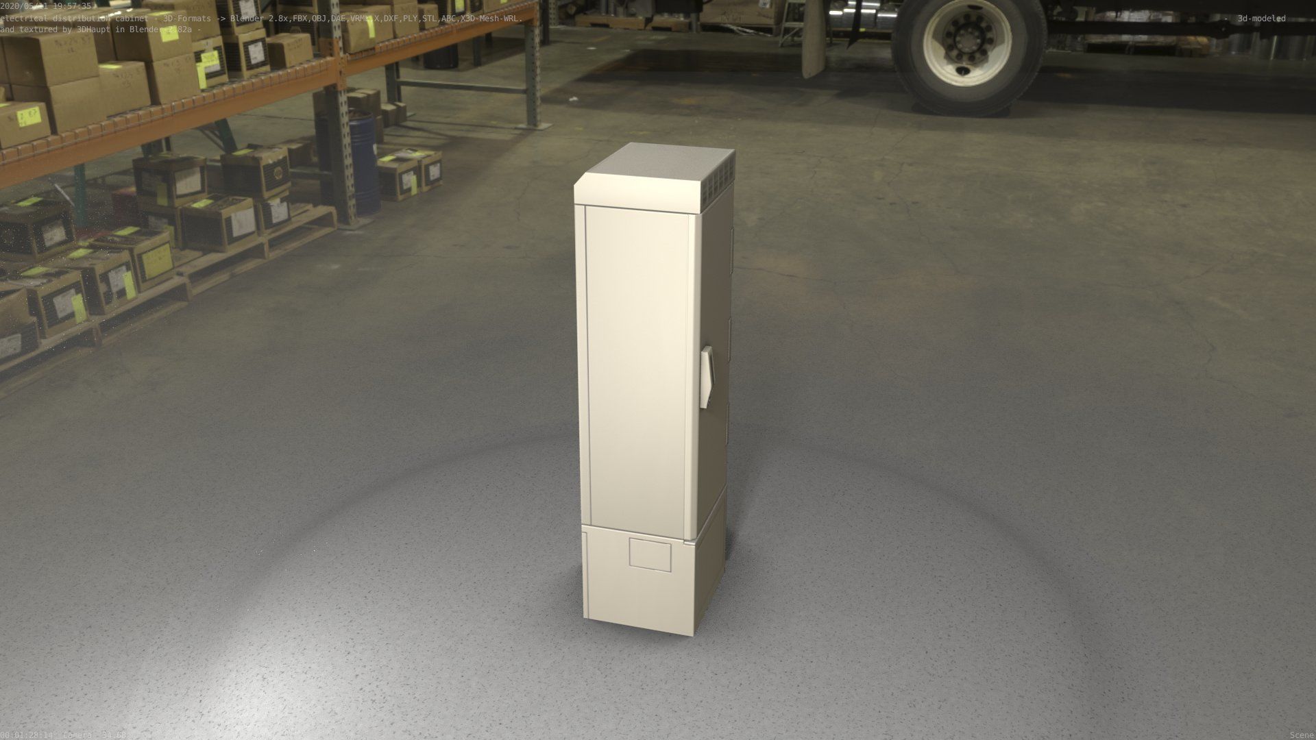 Electrical Distribution Cabinet 22 Low-poly 3D model_32