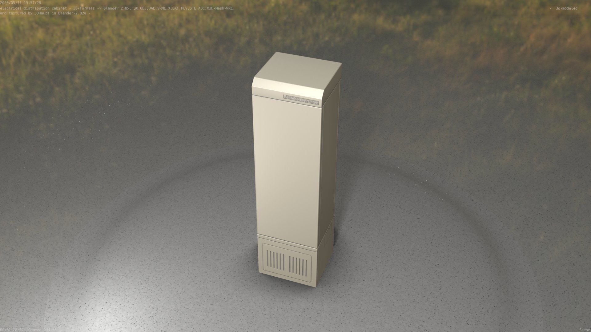 Electrical Distribution Cabinet 22 Low-poly 3D model_25