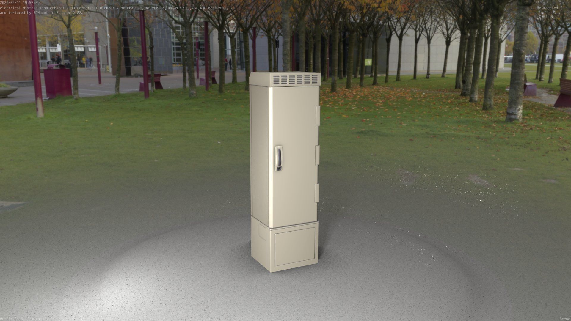 Electrical Distribution Cabinet 22 Low-poly 3D model_36