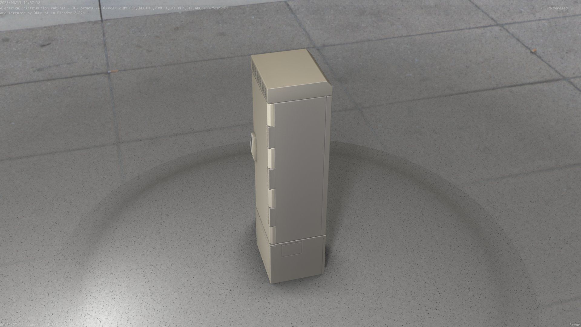 Electrical Distribution Cabinet 22 Low-poly 3D model_16