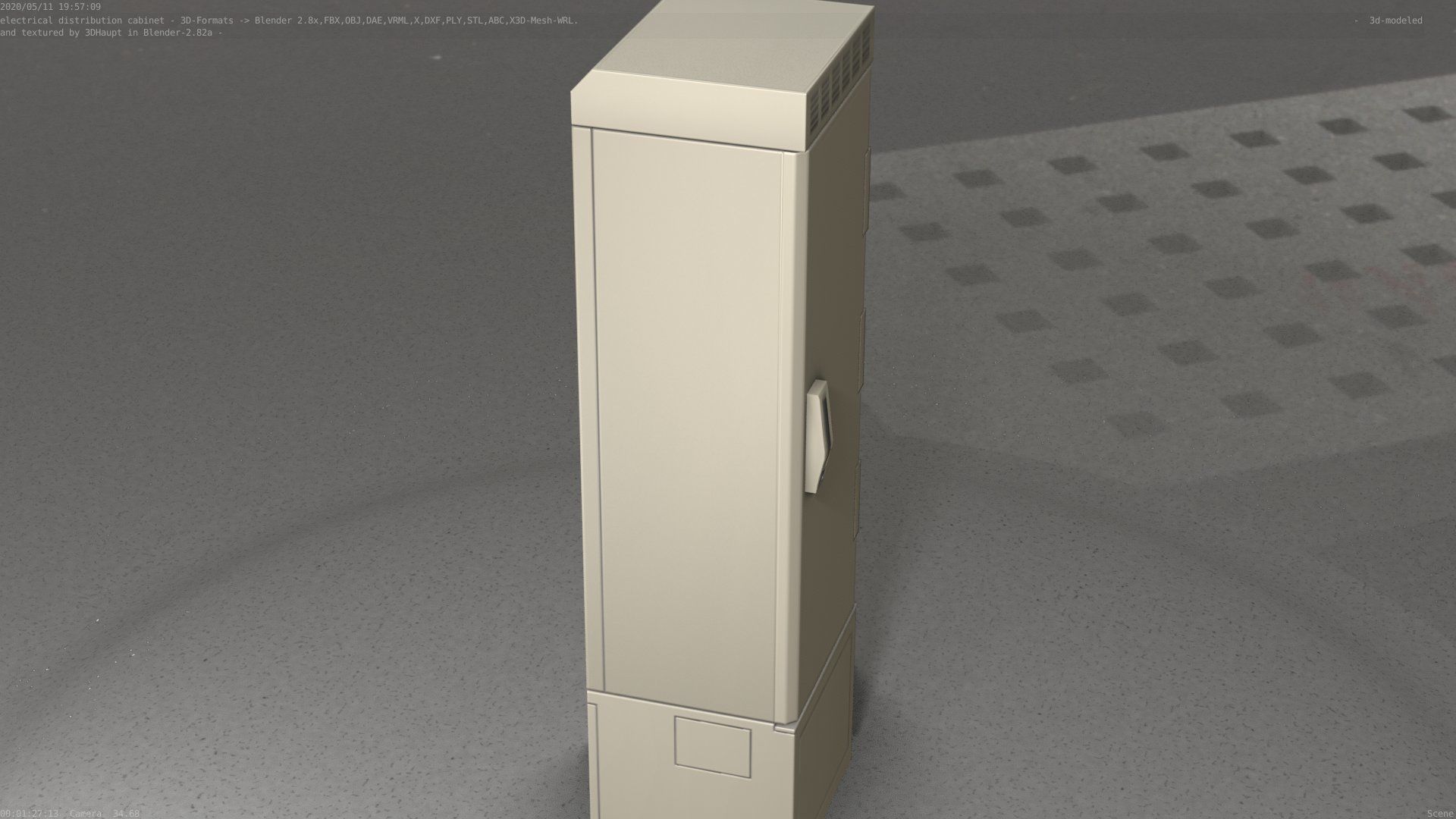 Electrical Distribution Cabinet 22 Low-poly 3D model_11