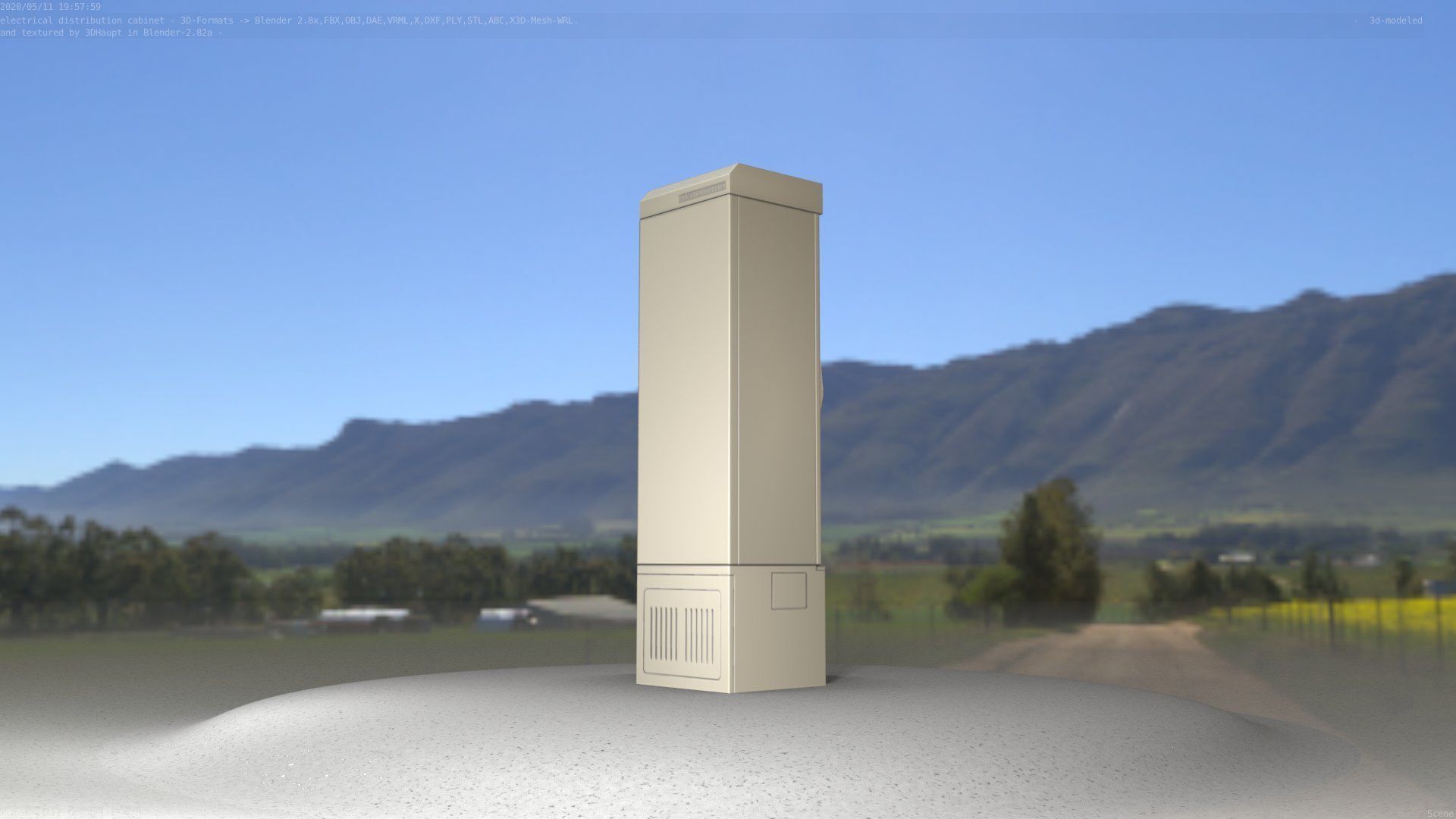 Electrical Distribution Cabinet 22 Low-poly 3D model_60