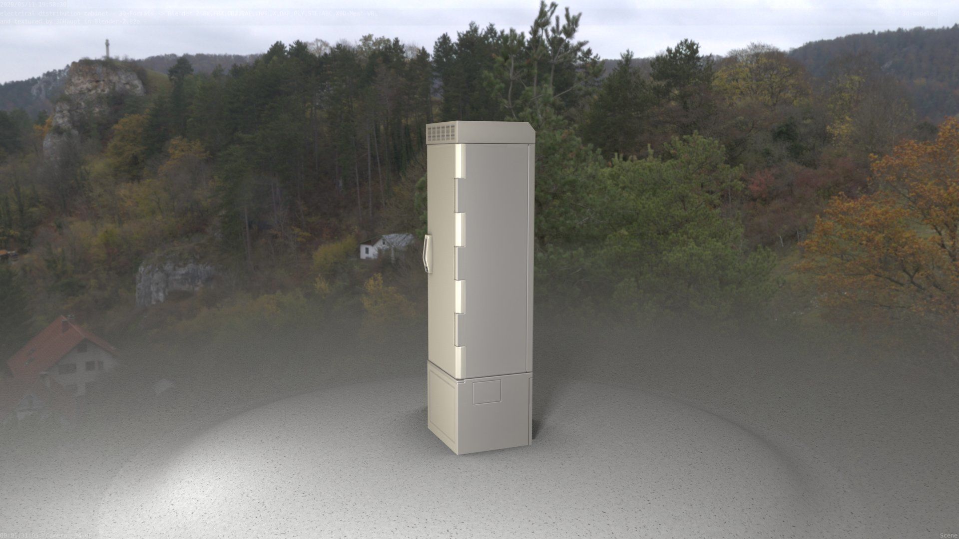 Electrical Distribution Cabinet 22 Low-poly 3D model_90