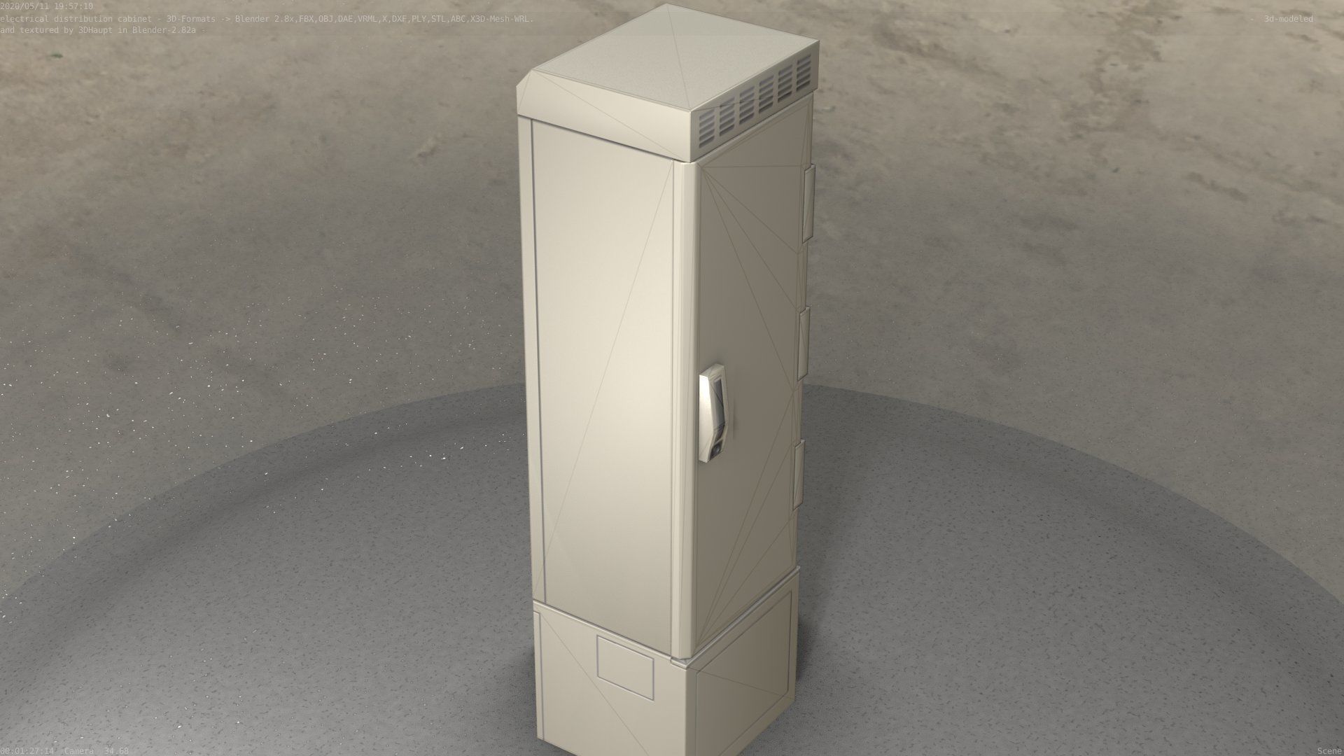 Electrical Distribution Cabinet 22 Low-poly 3D model_12