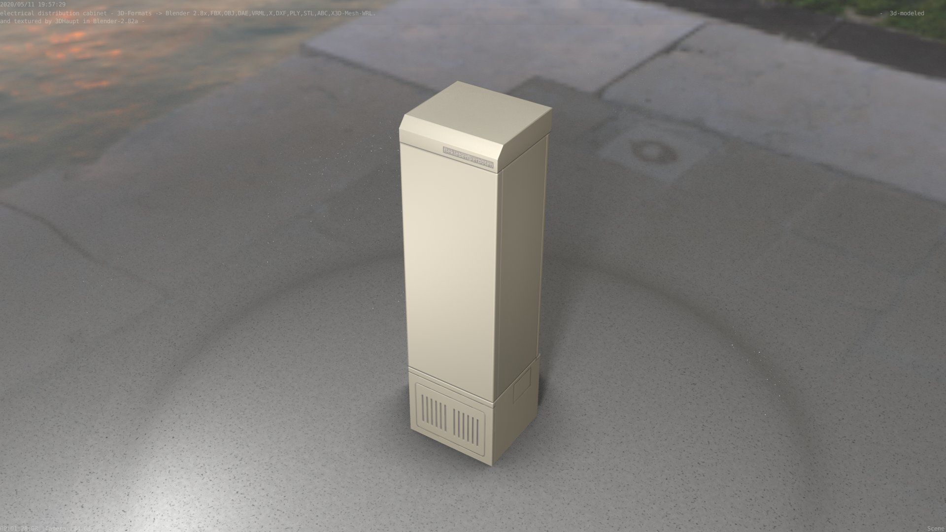 Electrical Distribution Cabinet 22 Low-poly 3D model_26