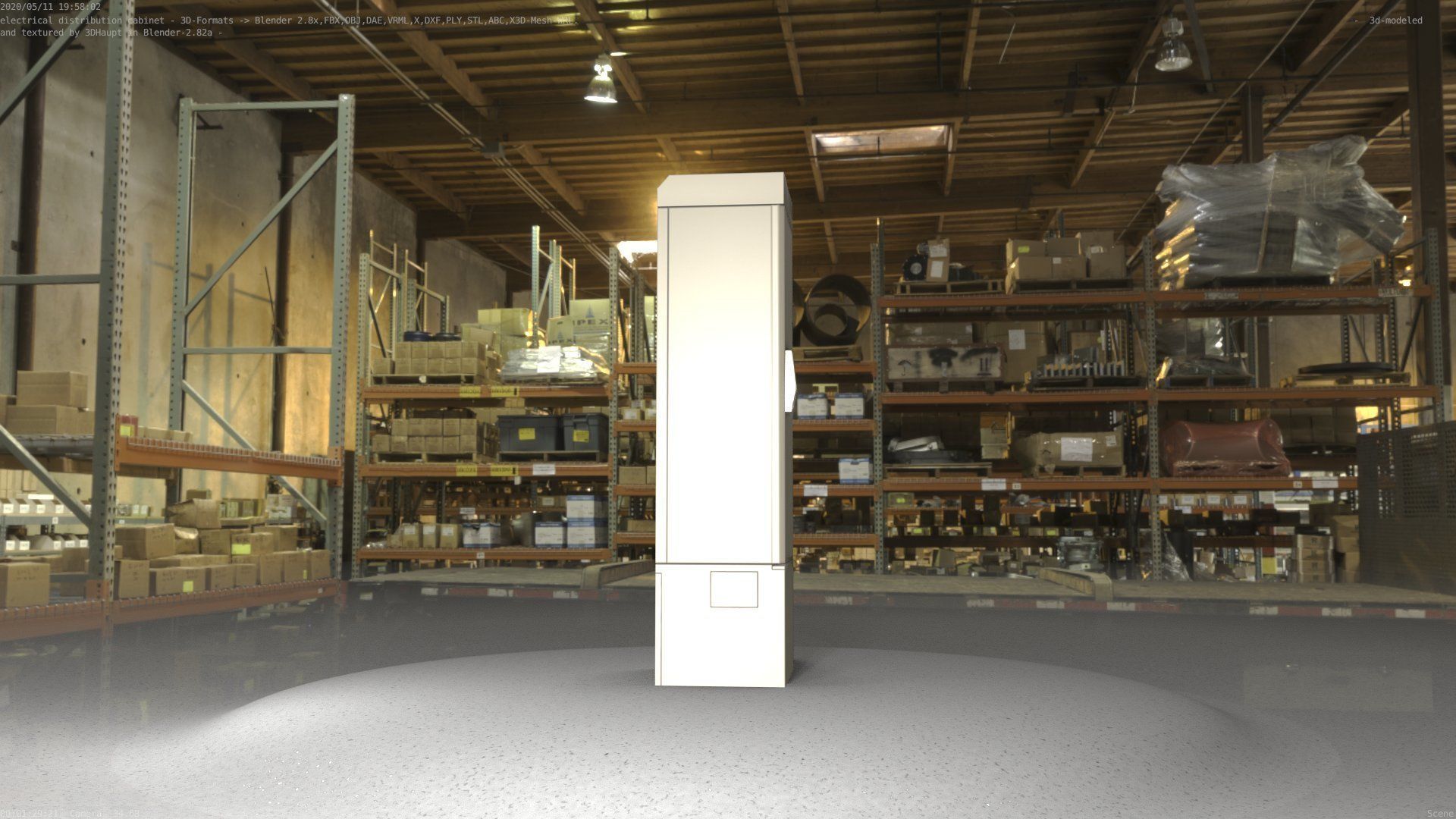 Electrical Distribution Cabinet 22 Low-poly 3D model_64