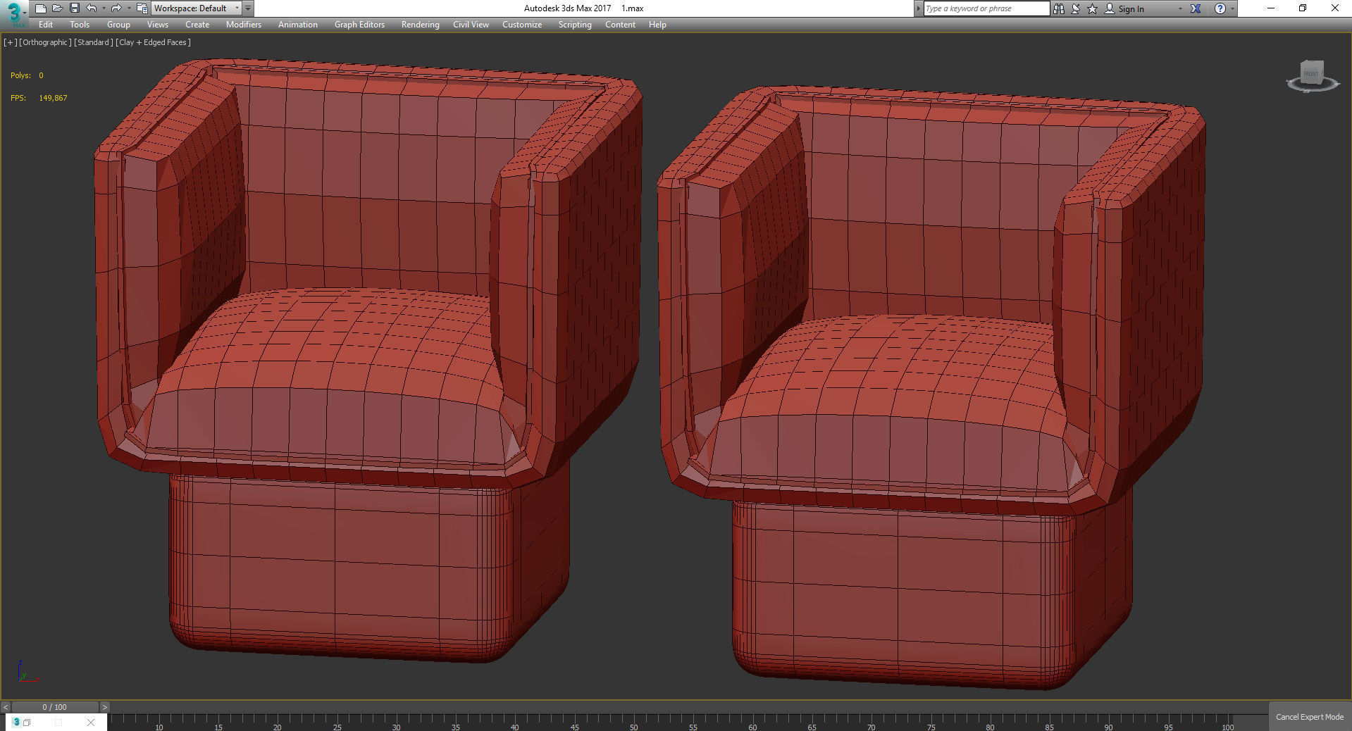 BLOCK ARMCHAIR by Missana 3d model Low-poly 3D model_2