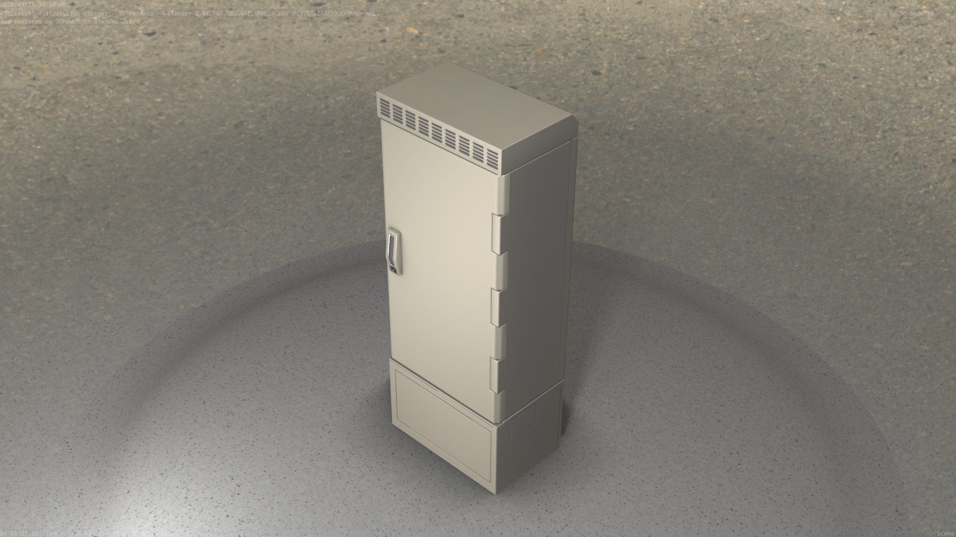 Electrical Distribution Cabinet 23 Low-poly 3D model_17