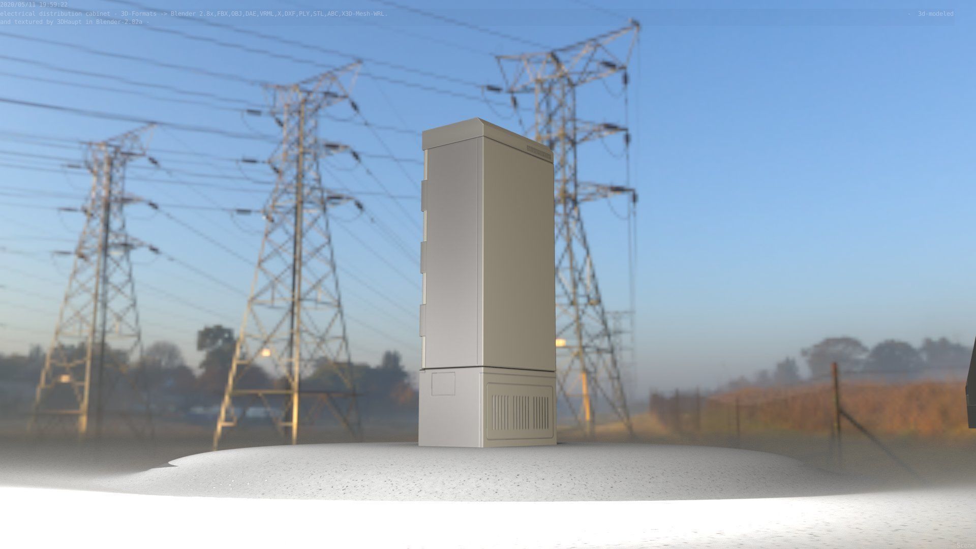 Electrical Distribution Cabinet 23 Low-poly 3D model_43