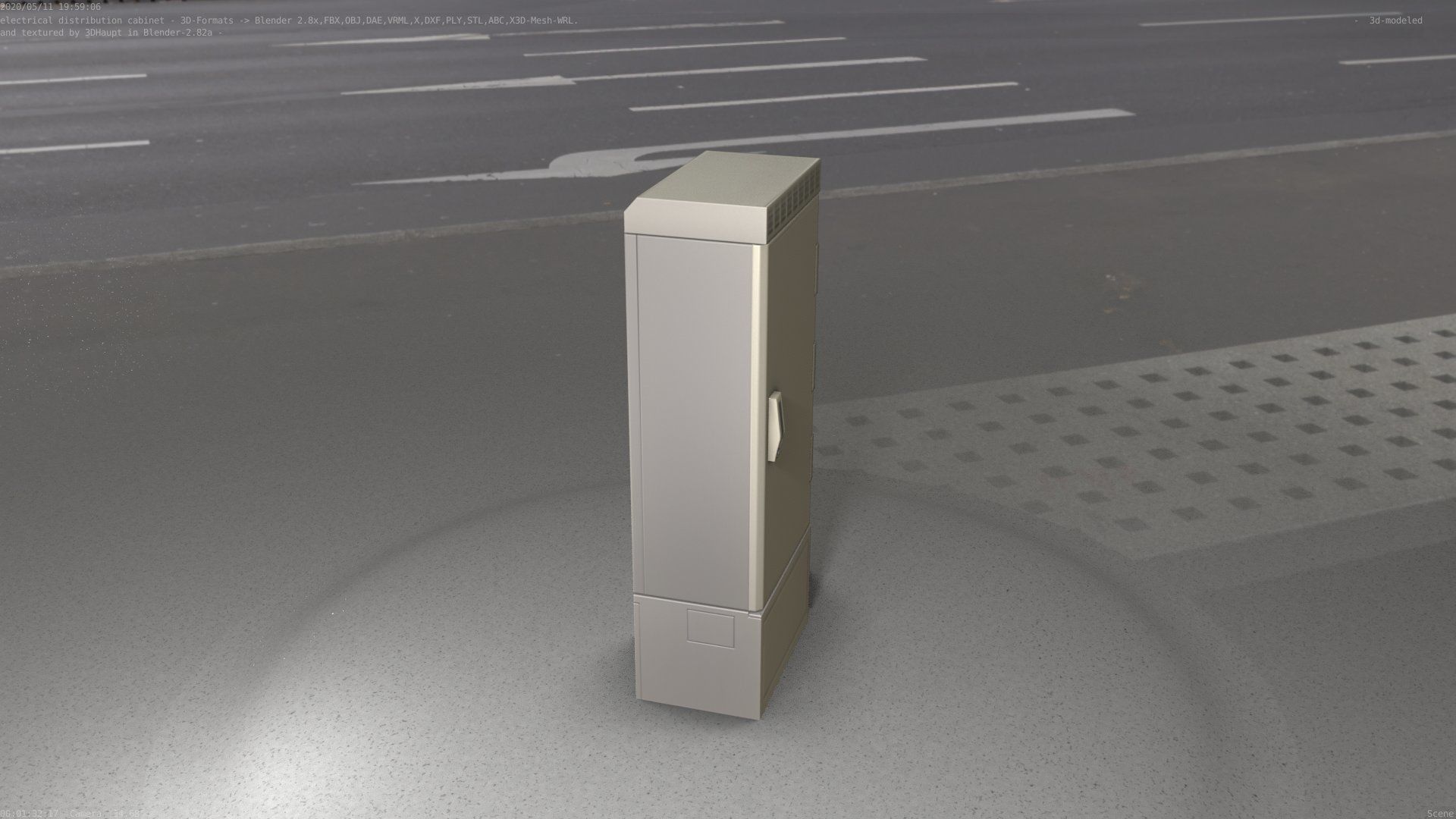 Electrical Distribution Cabinet 23 Low-poly 3D model_35