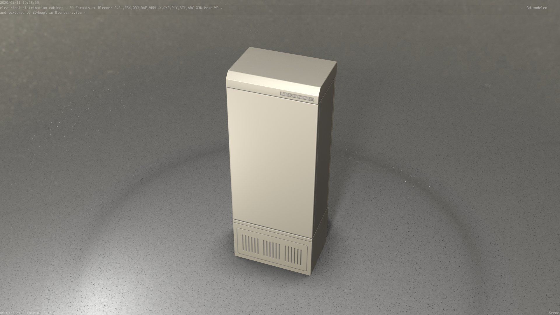 Electrical Distribution Cabinet 23 Low-poly 3D model_28