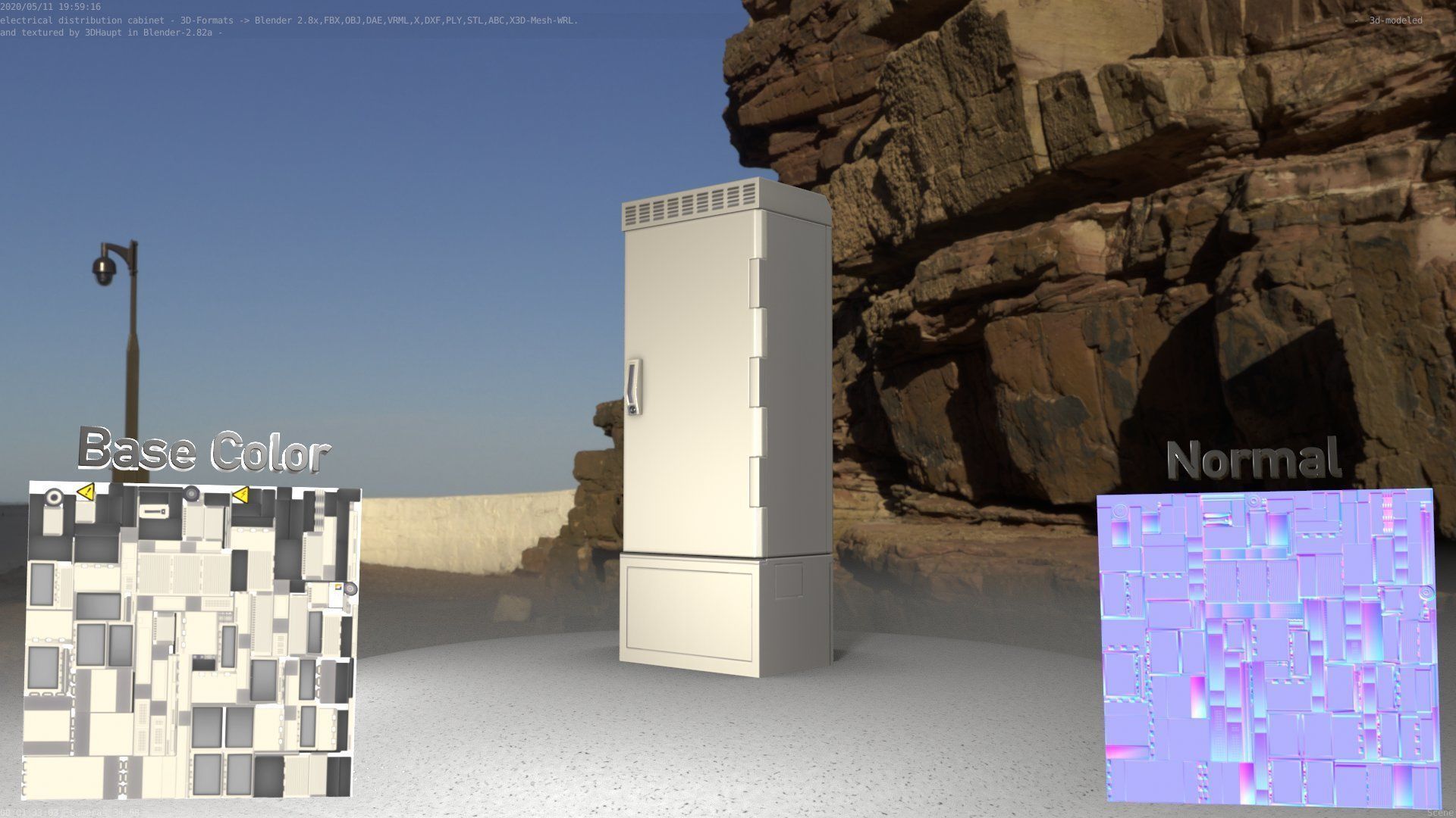 Electrical Distribution Cabinet 23 Low-poly 3D model_7