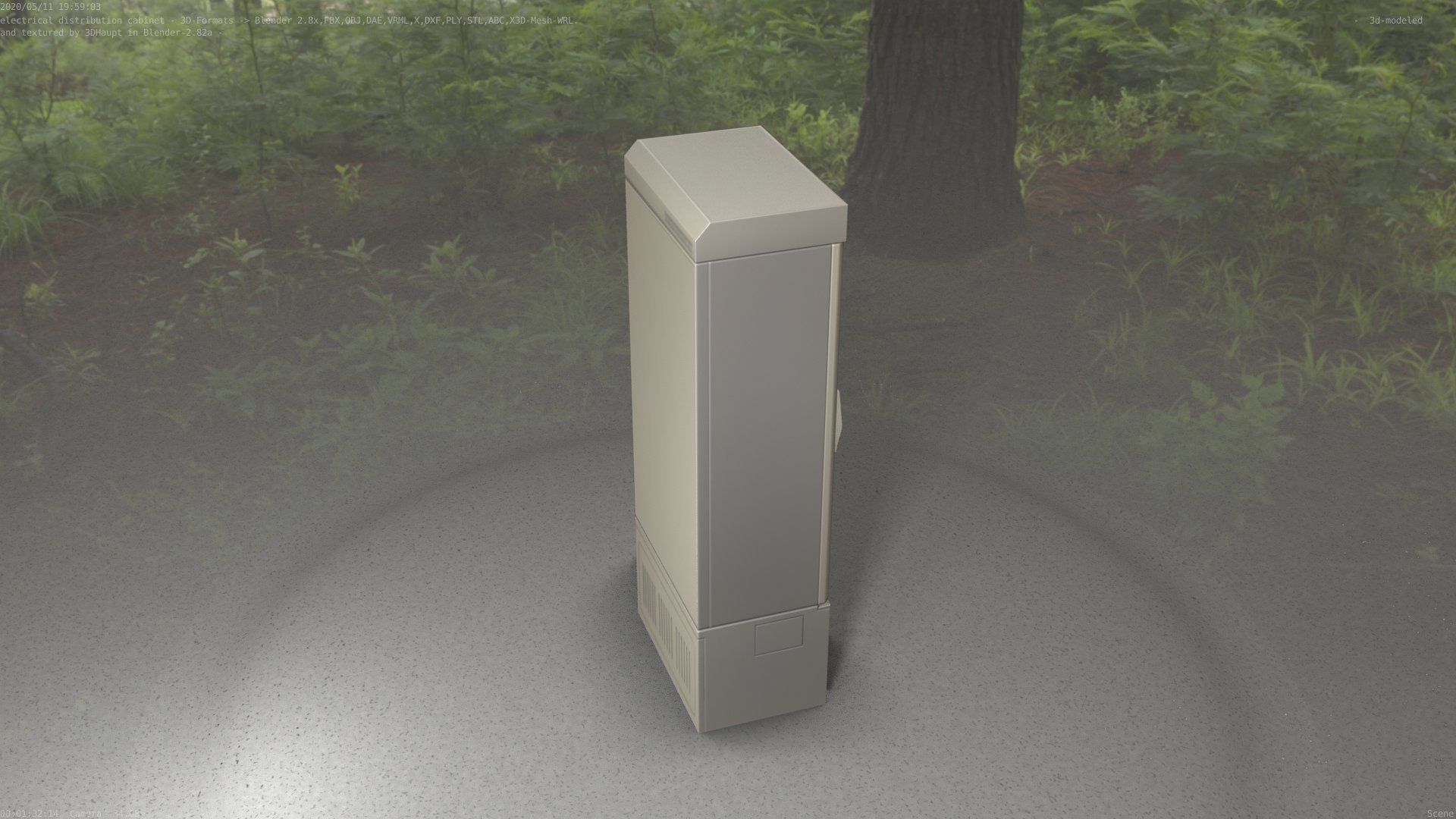 Electrical Distribution Cabinet 23 Low-poly 3D model_32