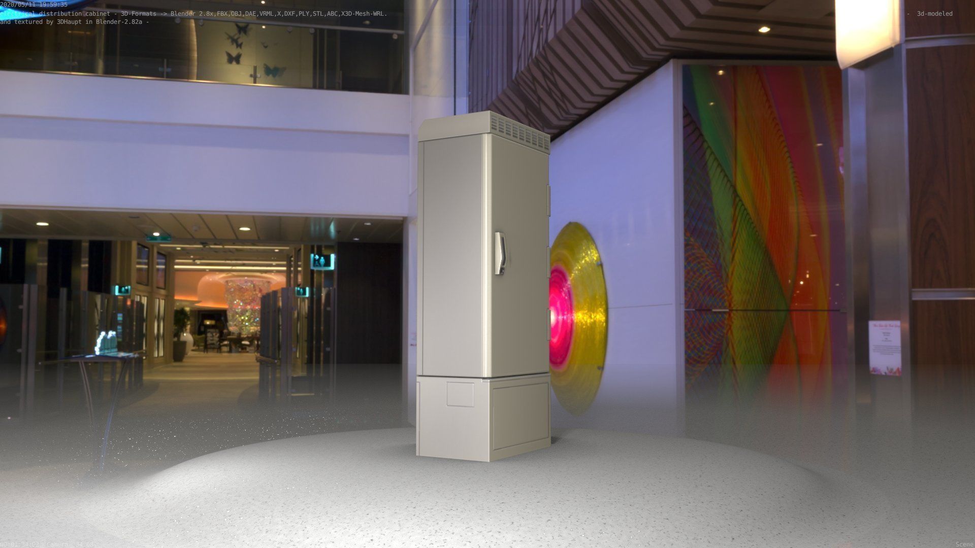 Electrical Distribution Cabinet 23 Low-poly 3D model_58