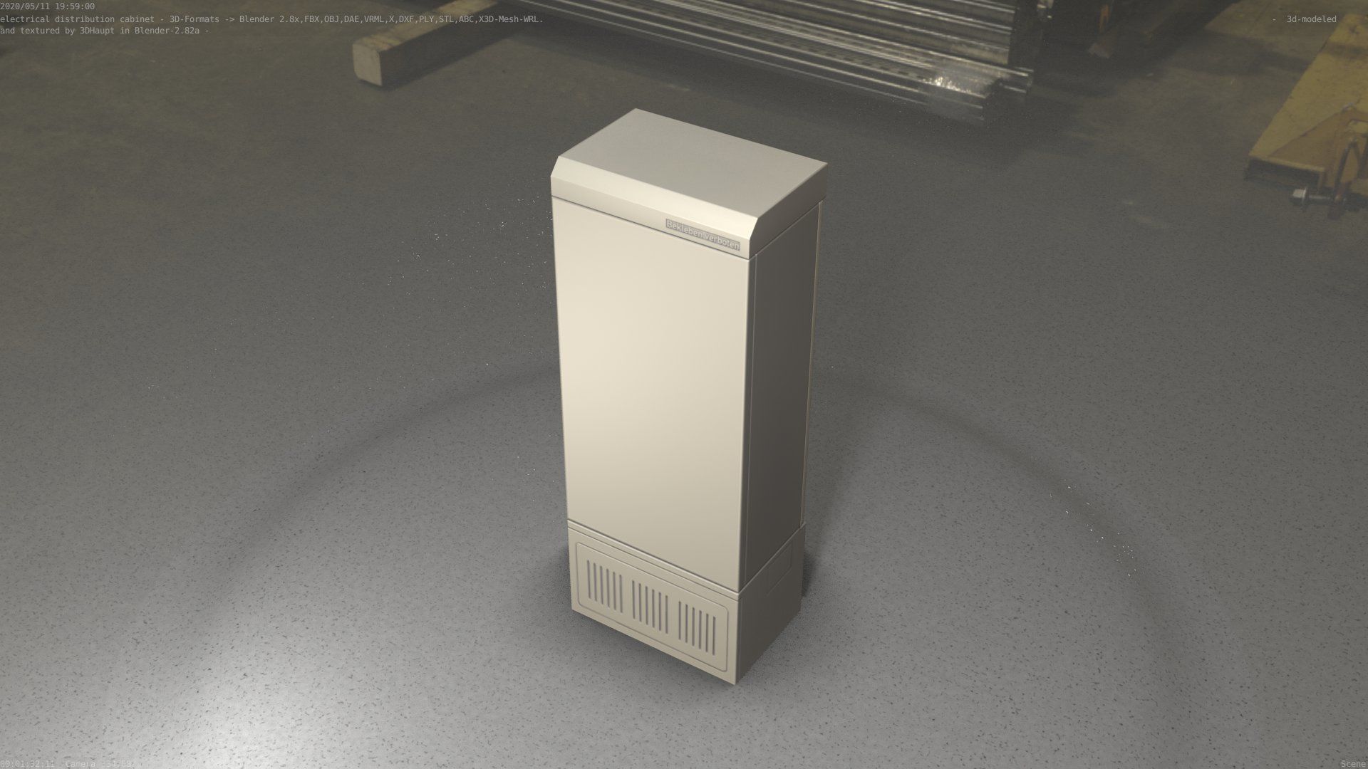 Electrical Distribution Cabinet 23 Low-poly 3D model_29