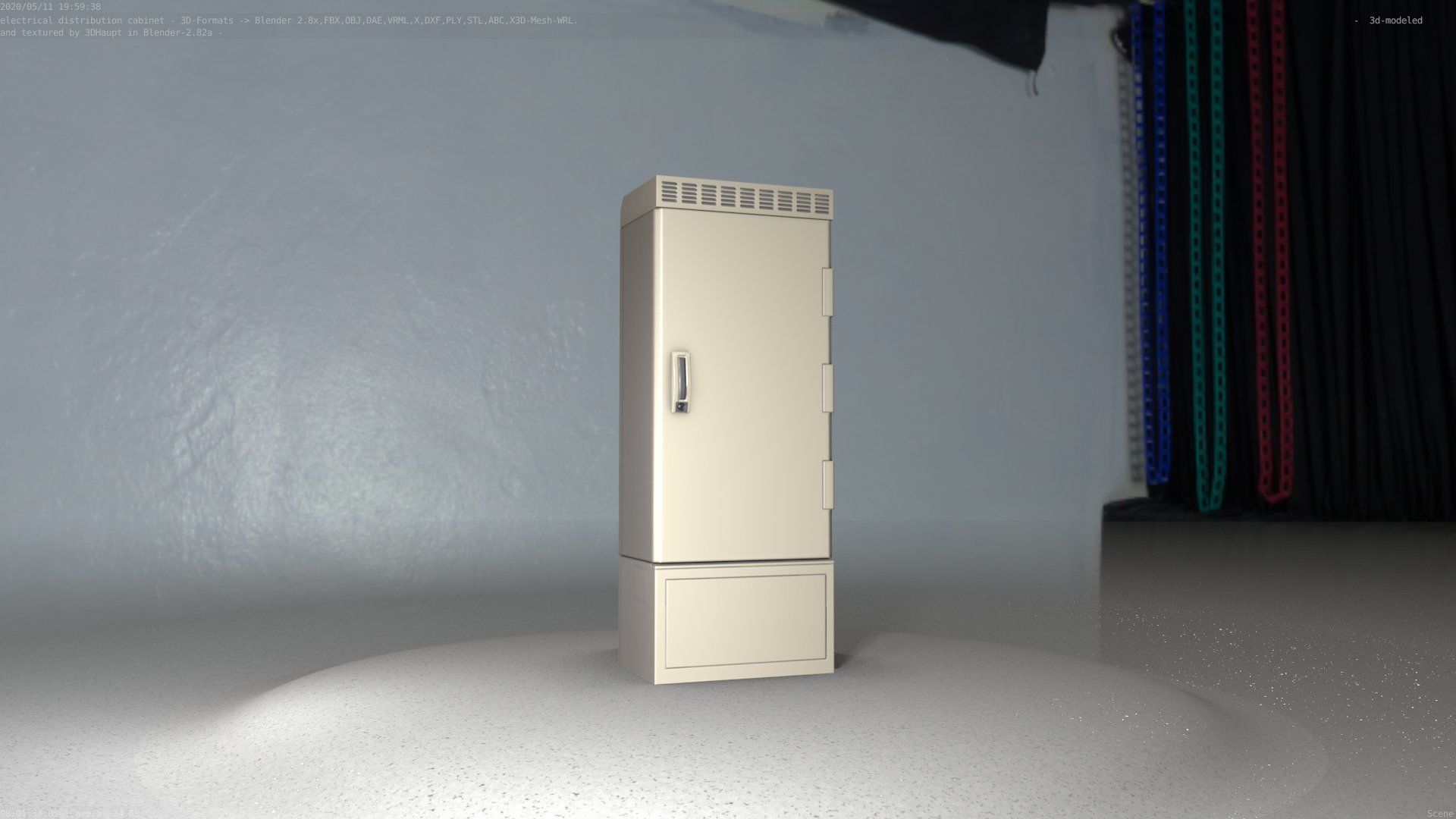 Electrical Distribution Cabinet 23 Low-poly 3D model_61
