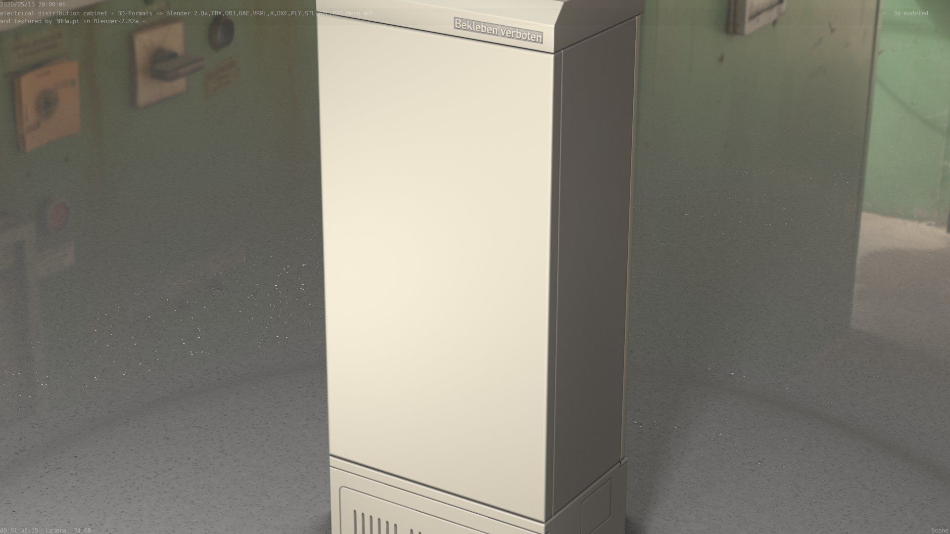 Electrical Distribution Cabinet 23 Low-poly 3D model_95