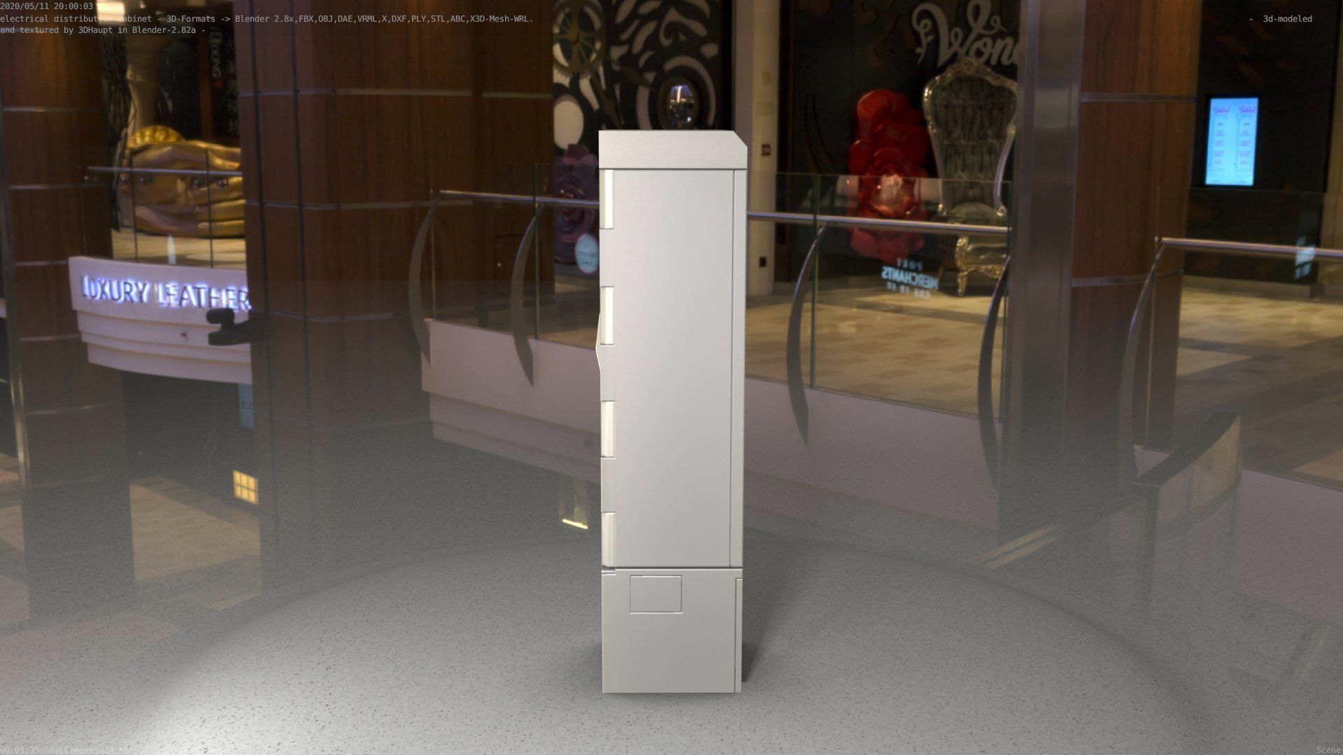 Electrical Distribution Cabinet 23 Low-poly 3D model_89