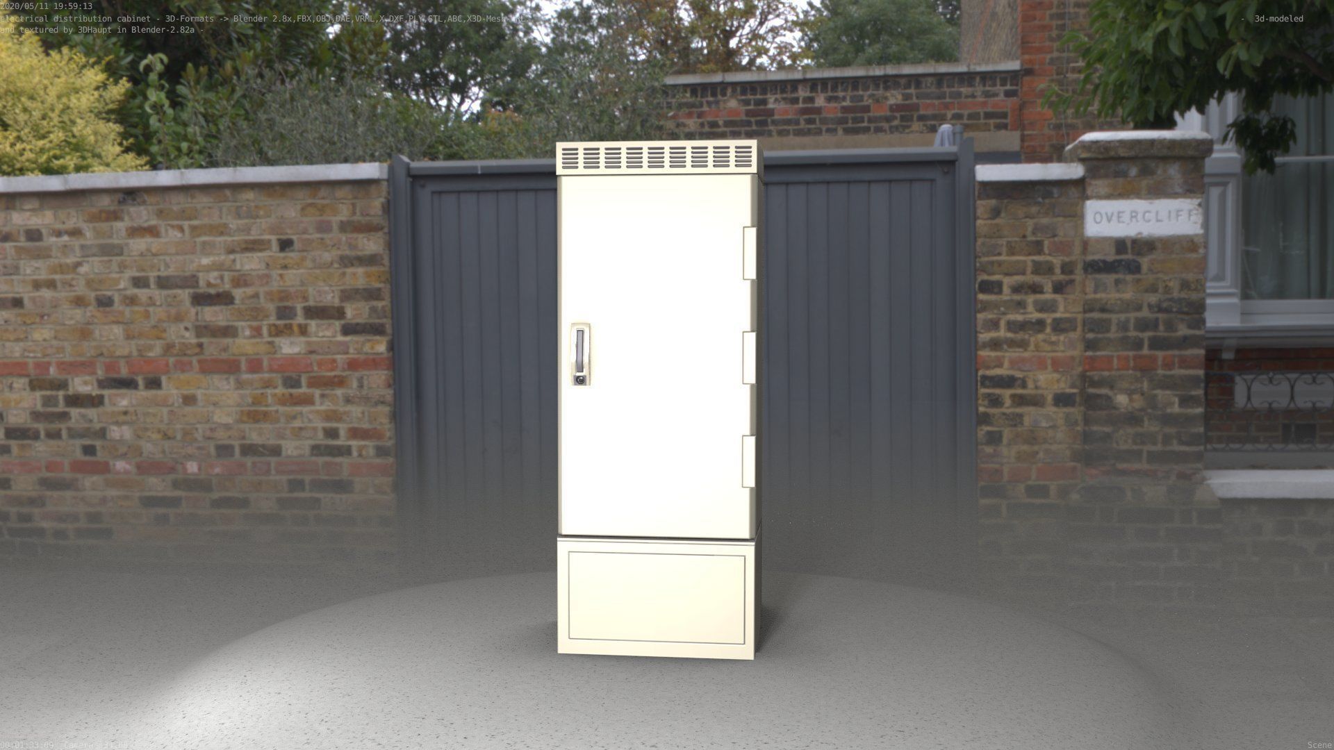 Electrical Distribution Cabinet 23 Low-poly 3D model_4