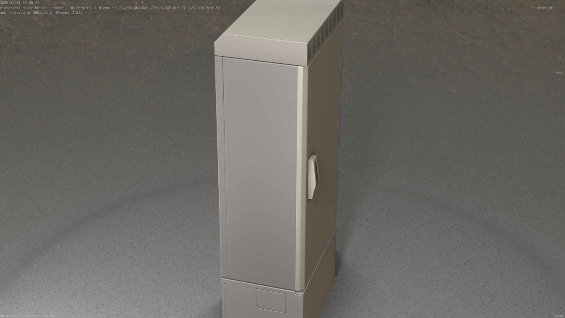 Electrical Distribution Cabinet 23 Low-poly 3D model_10