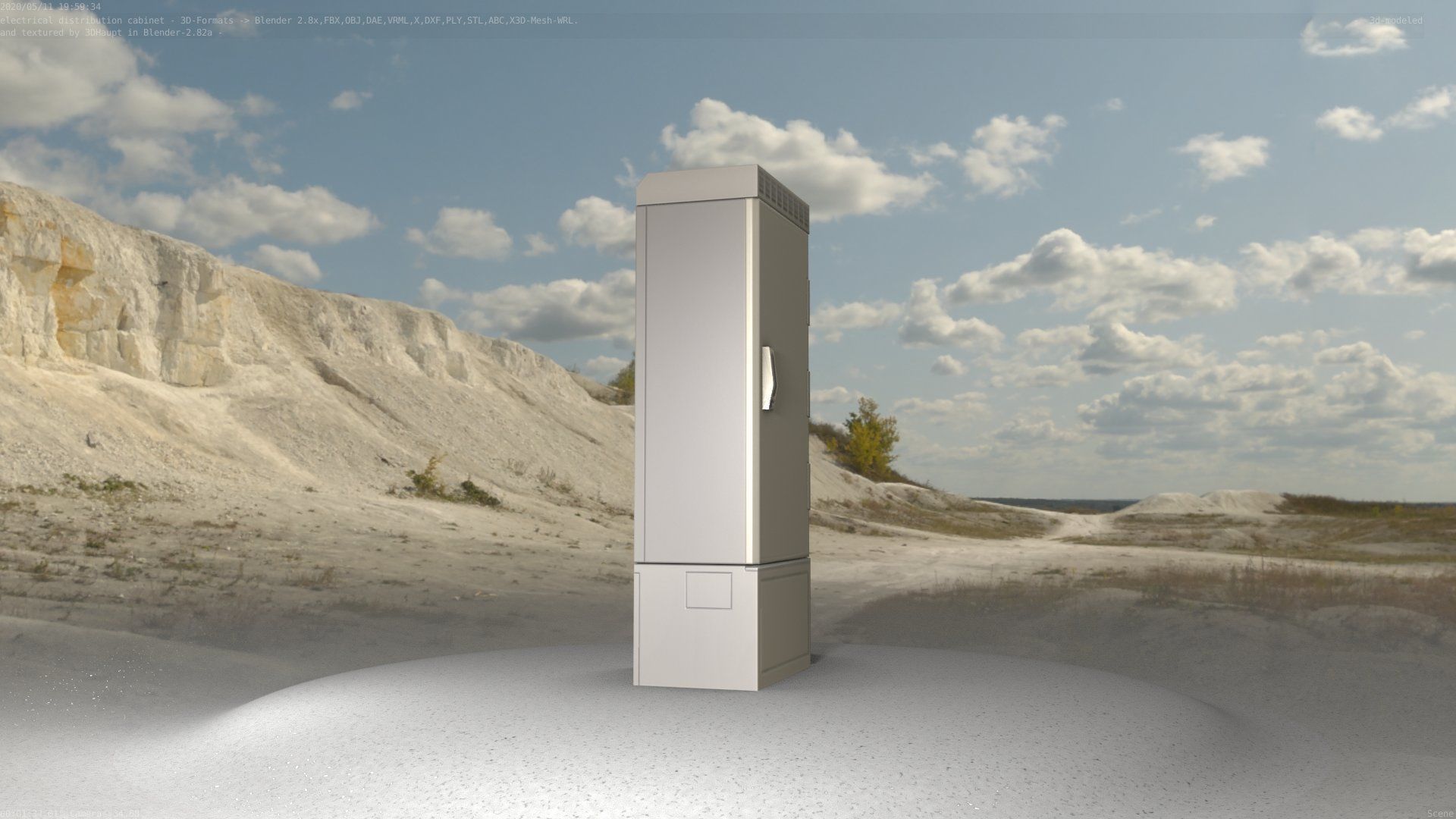 Electrical Distribution Cabinet 23 Low-poly 3D model_57