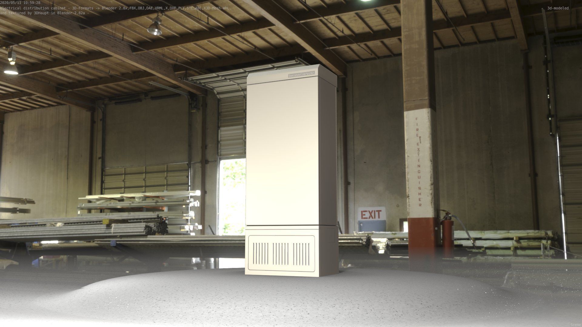 Electrical Distribution Cabinet 23 Low-poly 3D model_50