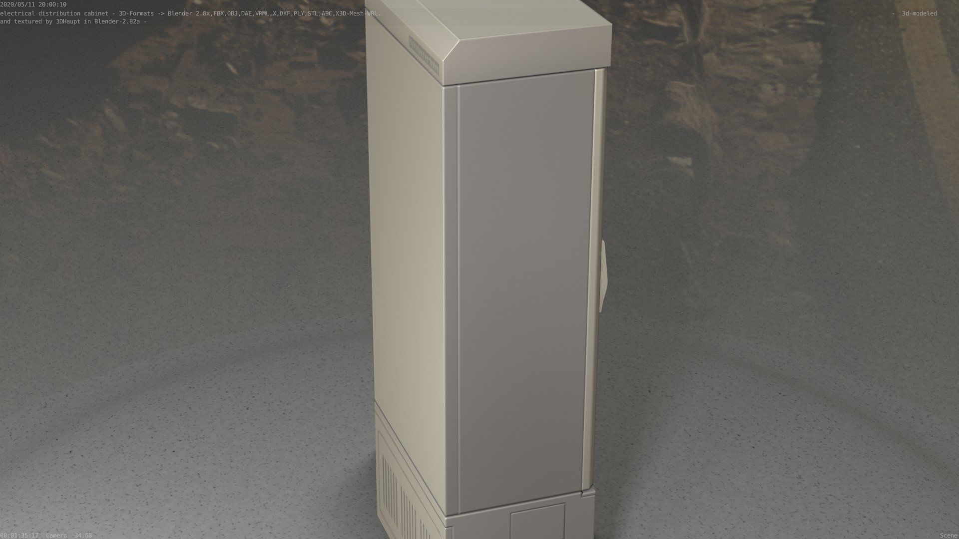 Electrical Distribution Cabinet 23 Low-poly 3D model_97