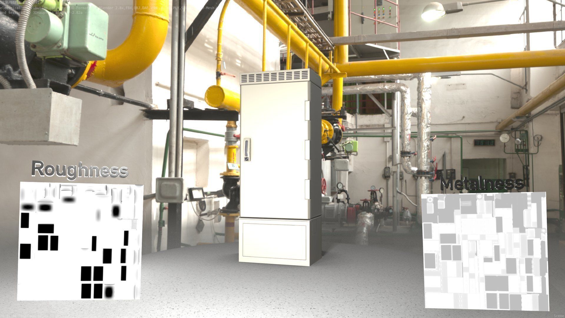 Electrical Distribution Cabinet 23 Low-poly 3D model_64