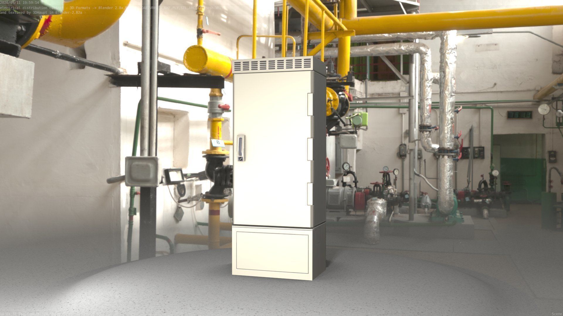 Electrical Distribution Cabinet 23 Low-poly 3D model_5