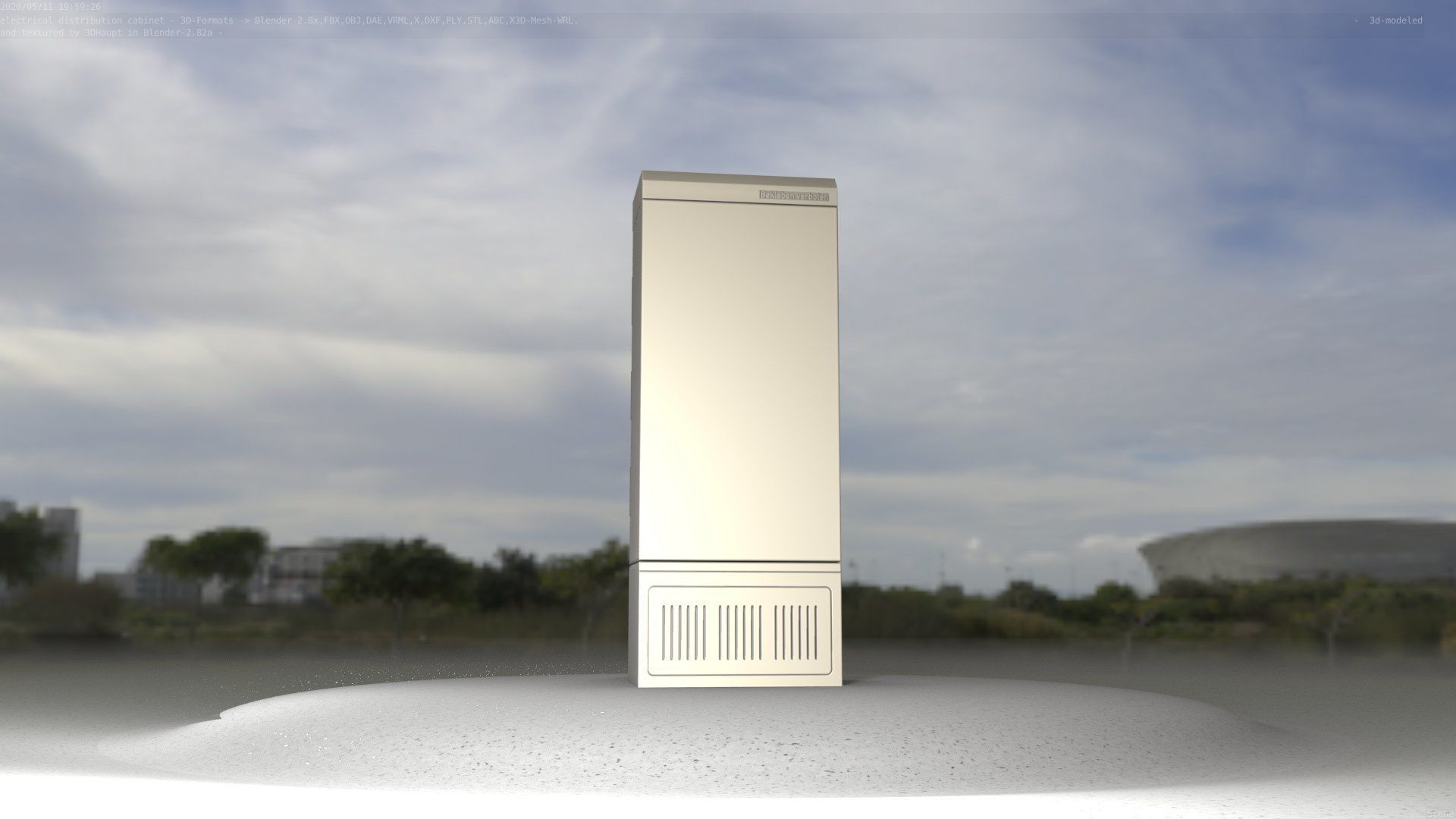 Electrical Distribution Cabinet 23 Low-poly 3D model_47