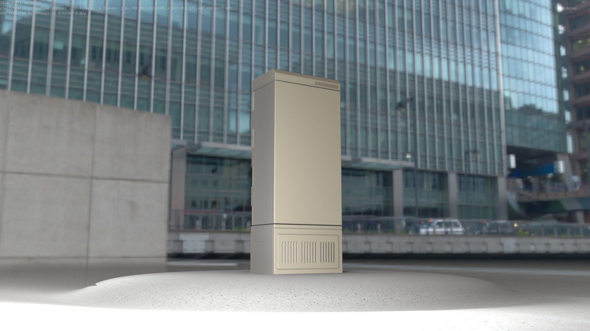 Electrical Distribution Cabinet 23 Low-poly 3D model_45
