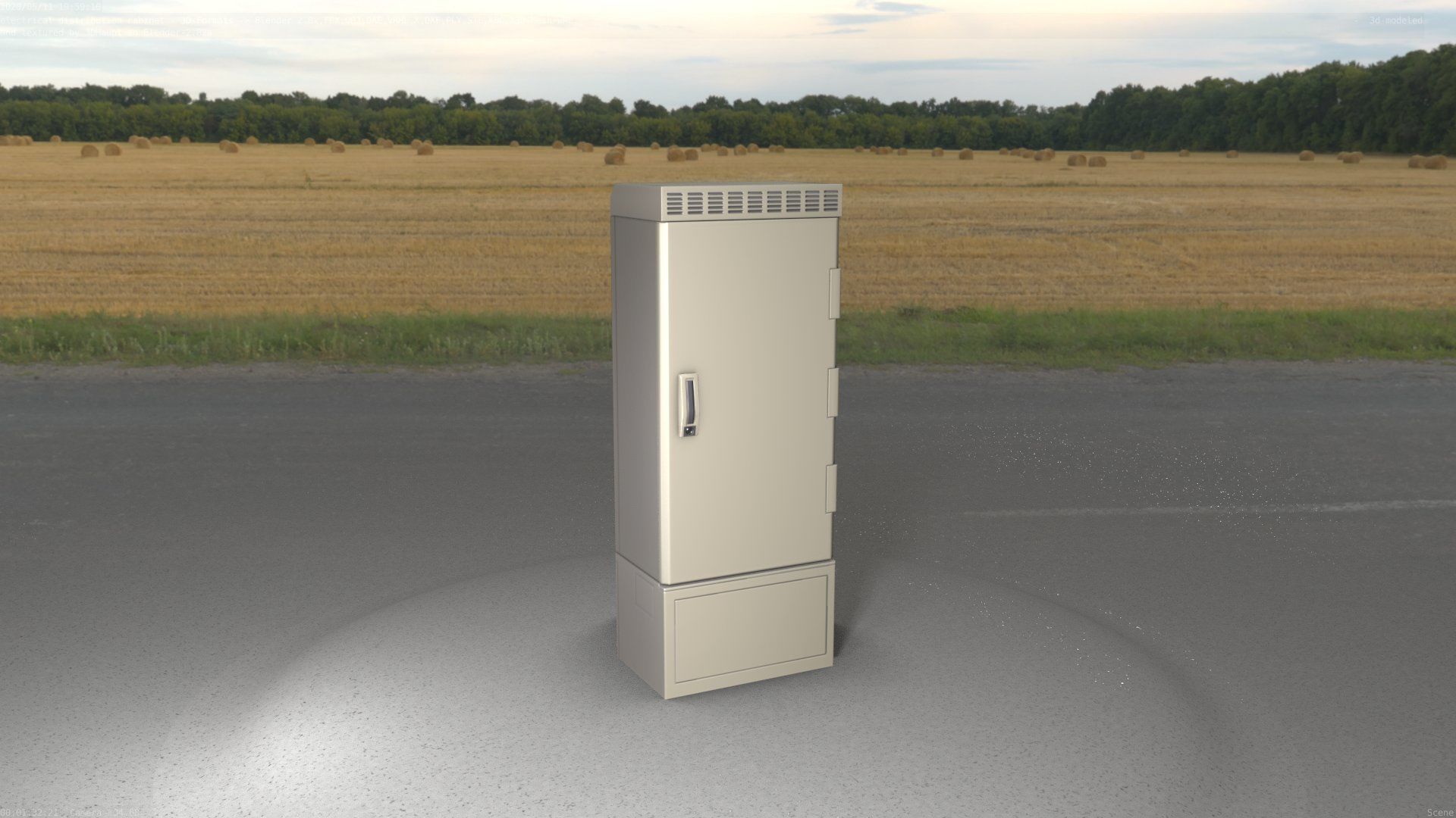 Electrical Distribution Cabinet 23 Low-poly 3D model_1