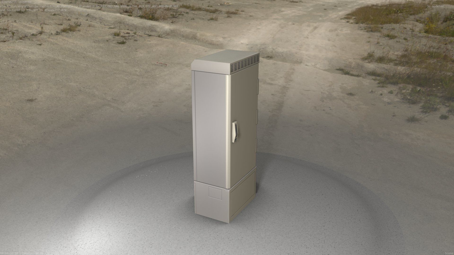 Electrical Distribution Cabinet 23 Low-poly 3D model_36