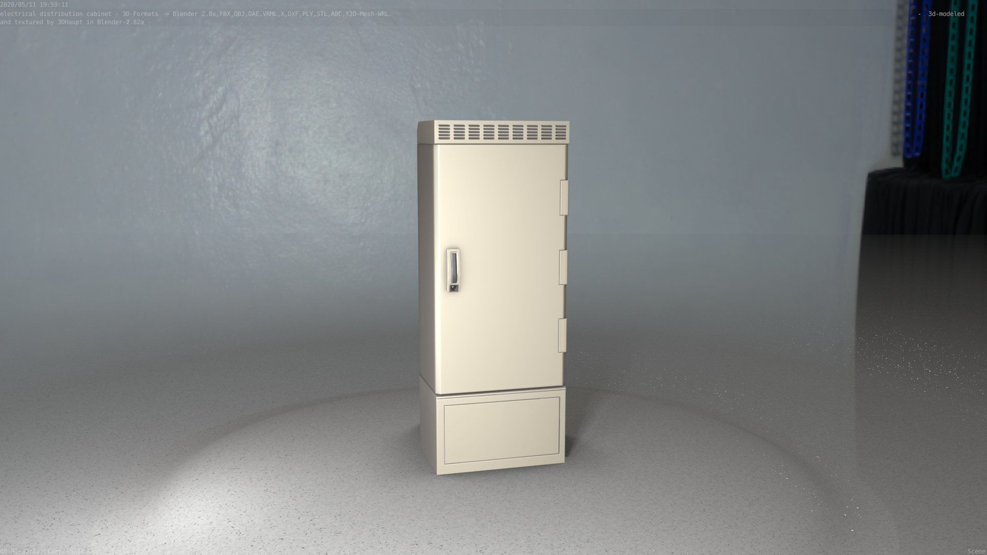 Electrical Distribution Cabinet 23 Low-poly 3D model_2