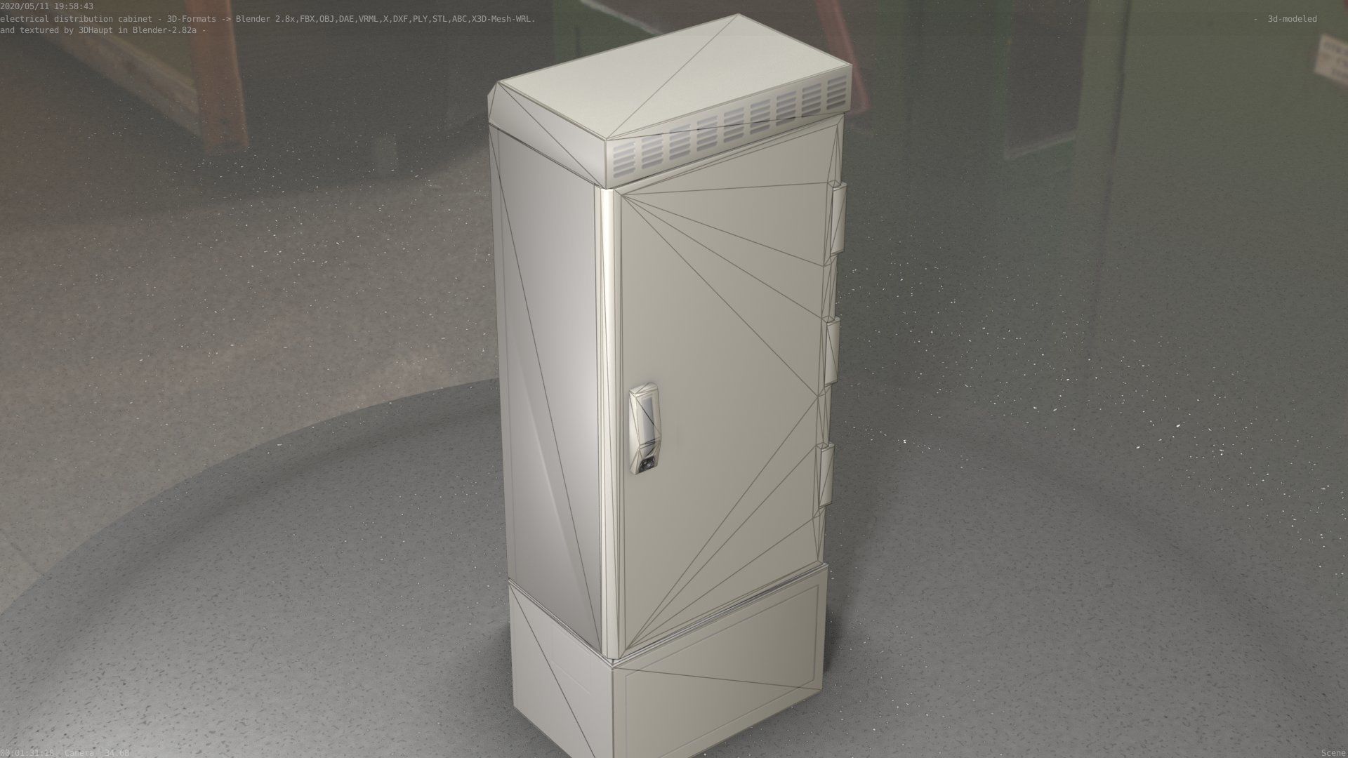 Electrical Distribution Cabinet 23 Low-poly 3D model_12