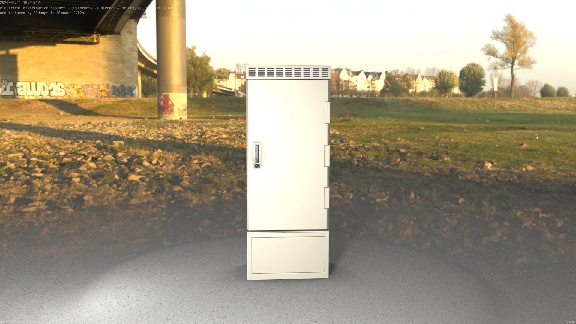 Electrical Distribution Cabinet 23 Low-poly 3D model_3