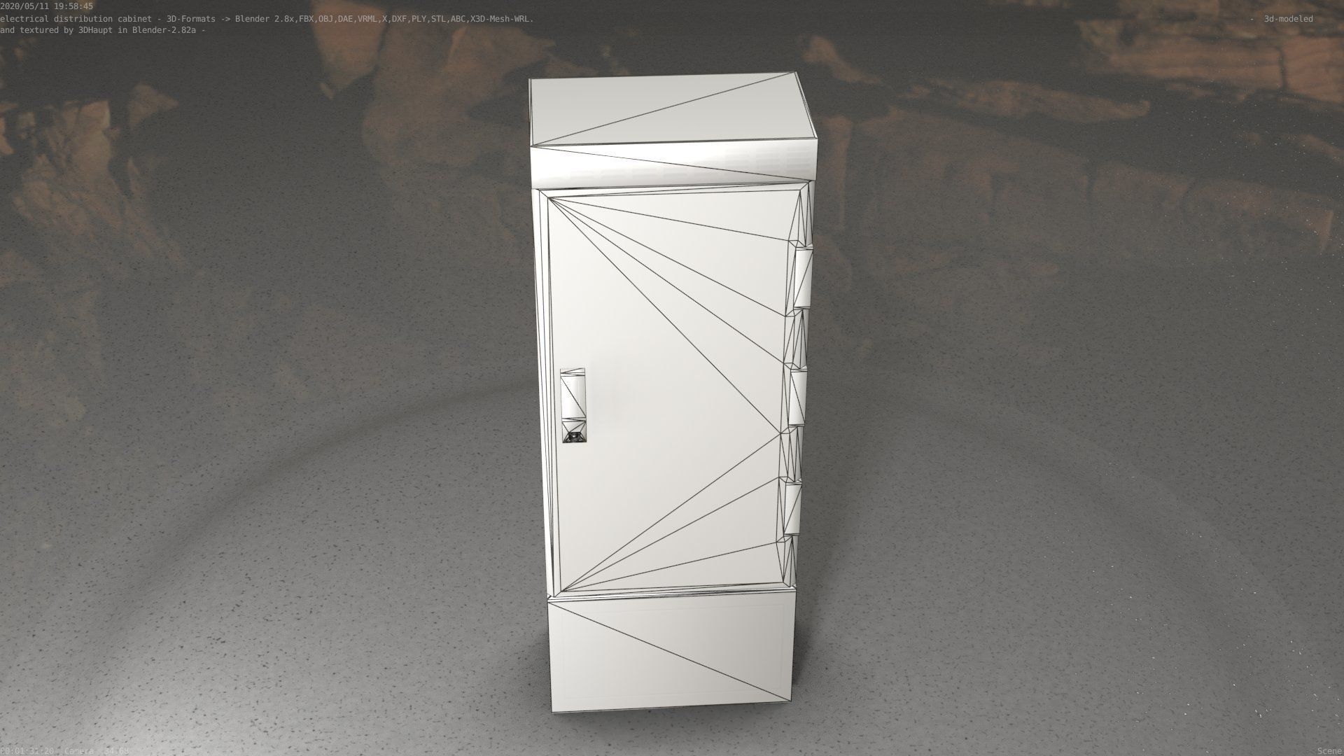 Electrical Distribution Cabinet 23 Low-poly 3D model_14